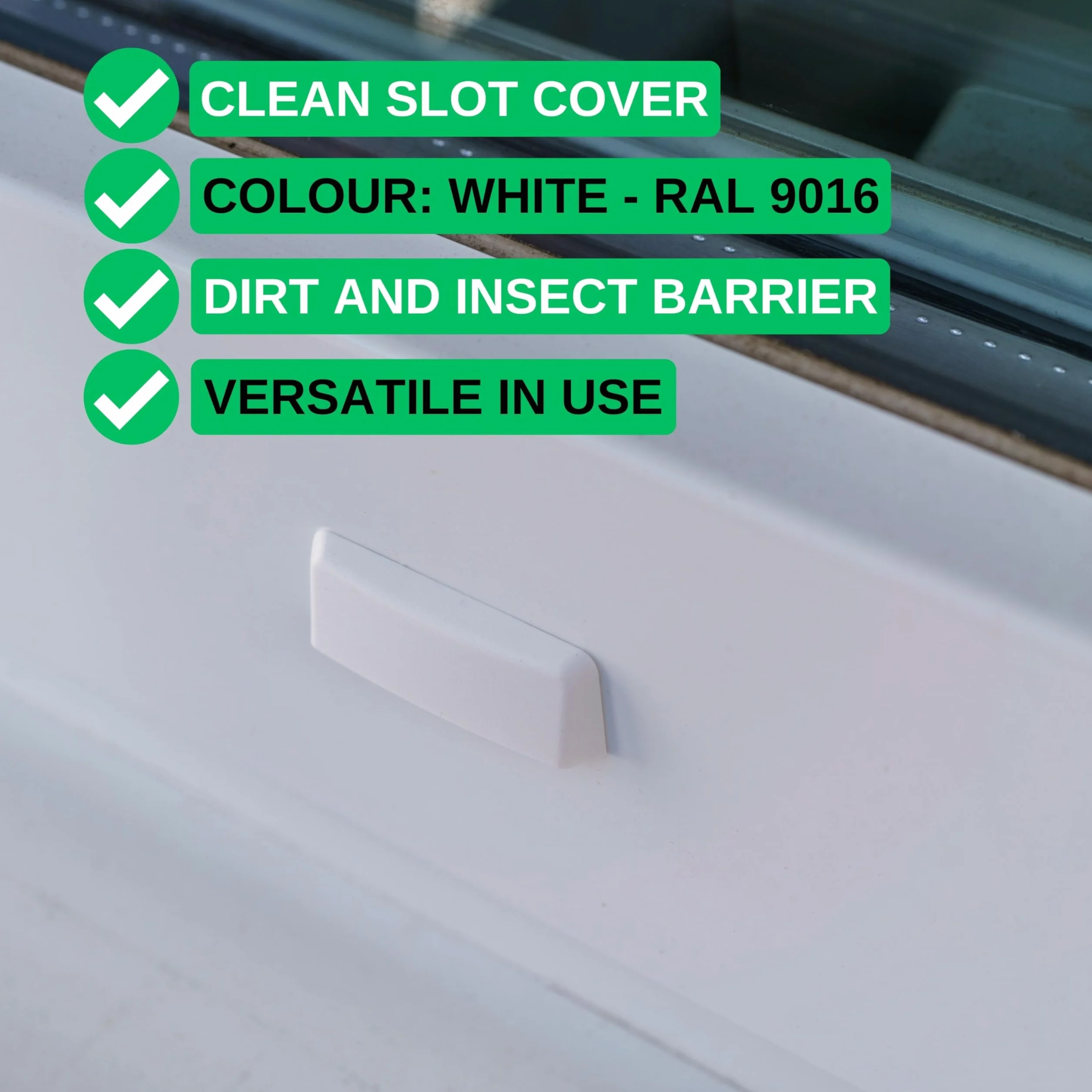 Zaślepki szczelin okiennych 12 szt Biały RAL 9016 24-35 mm do profili plastikowych i aluminiowych