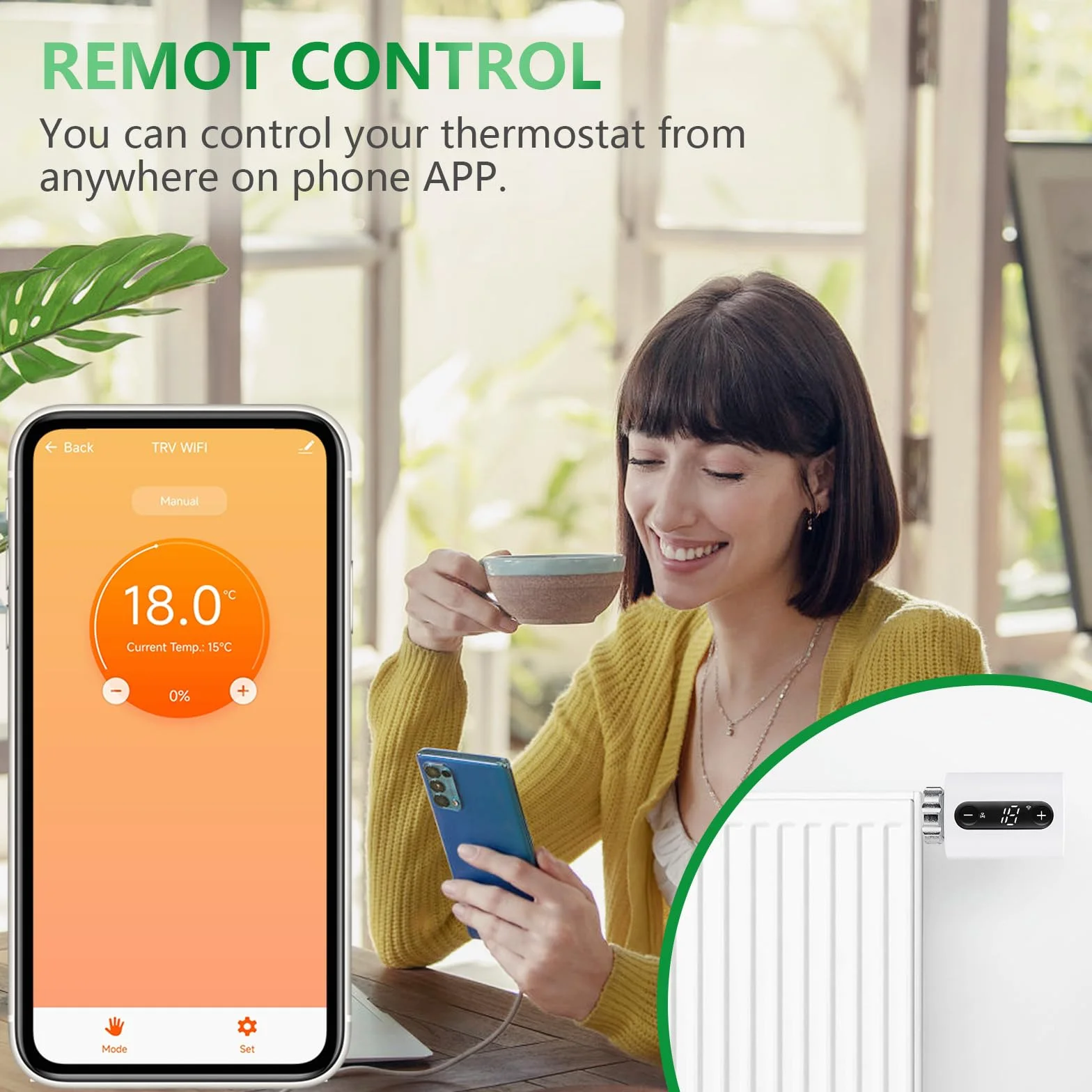 Wengart Termostat grzejnikowy WIFI WG360 2,4 GHz Tuya APP TRV programowalny