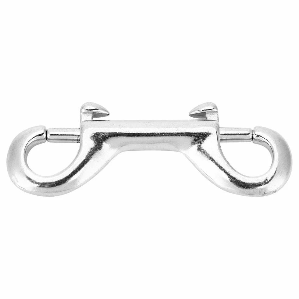 Tbest Double-End Hak do nurkowania, Double-End Klips ze stali nierdzewnej Hak Snap-śruby Trwały hak wiosna klamra do nurkowania, srebrny