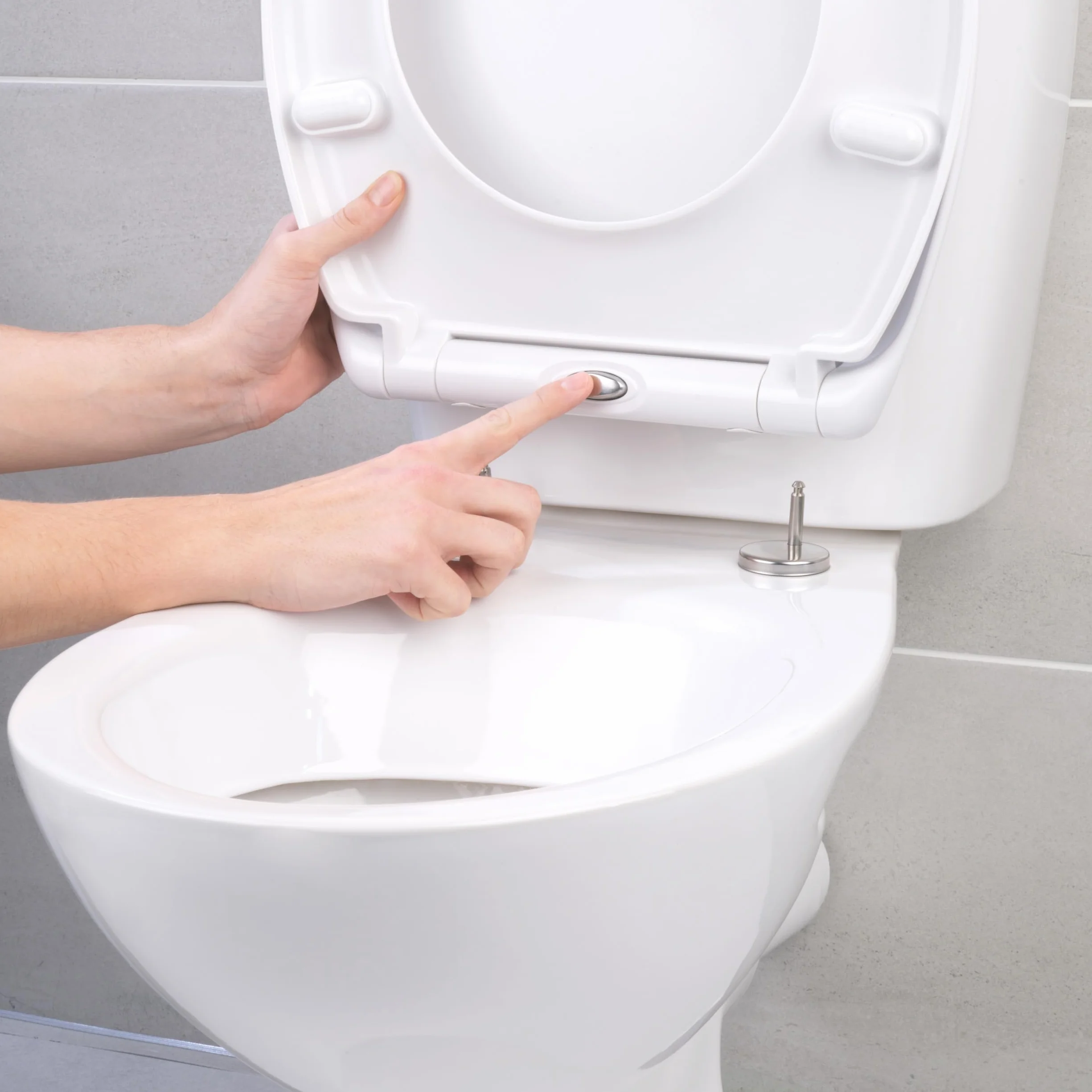 Beldray Anti-bac Seat toaletowy miekka pokrywa zamykajaca przycisk szybkiego zwalniania Duroplast 23 x 48 cm