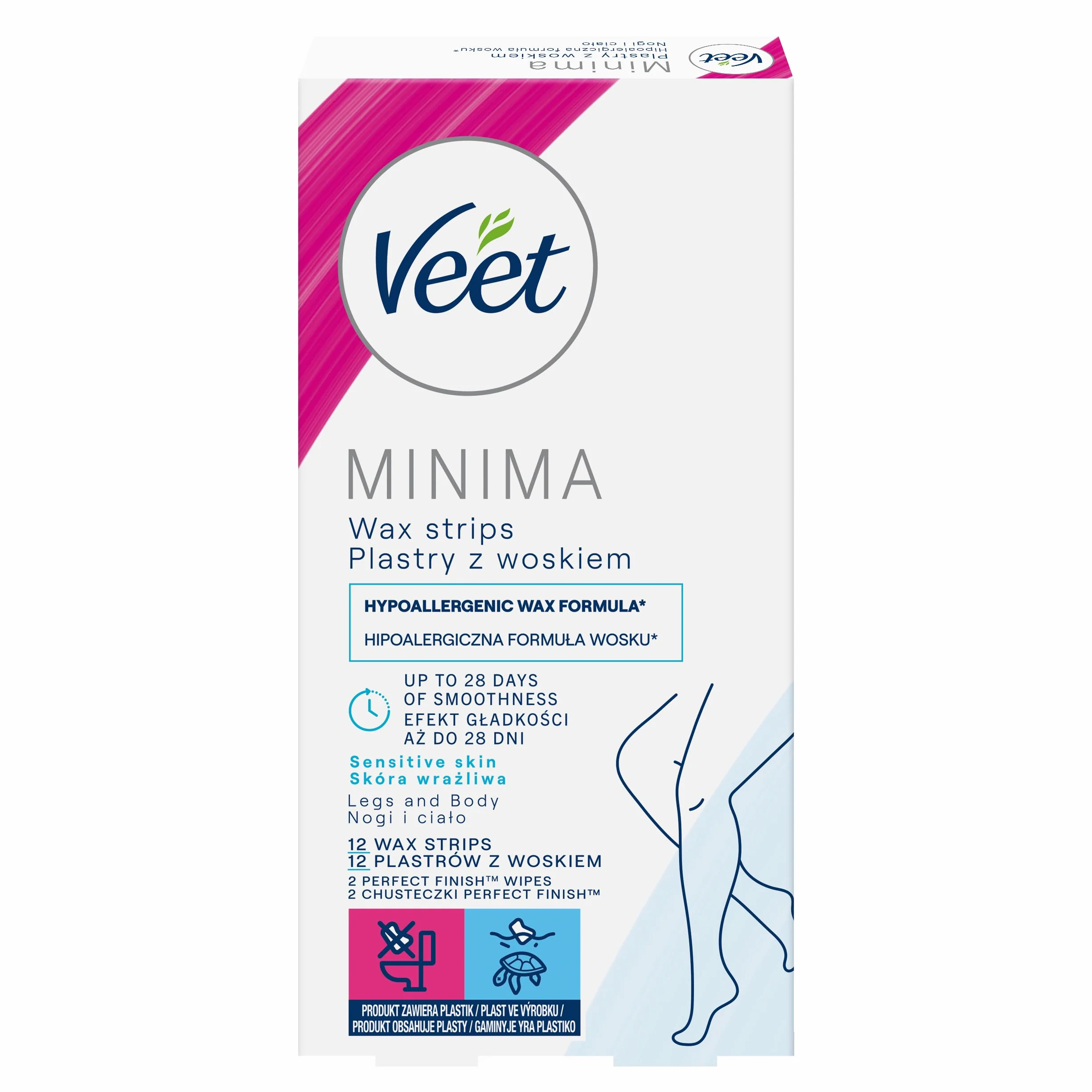 VEET MINIMA Plastry do depilacji z woskiem dla skóry wrażliwej 12 szt