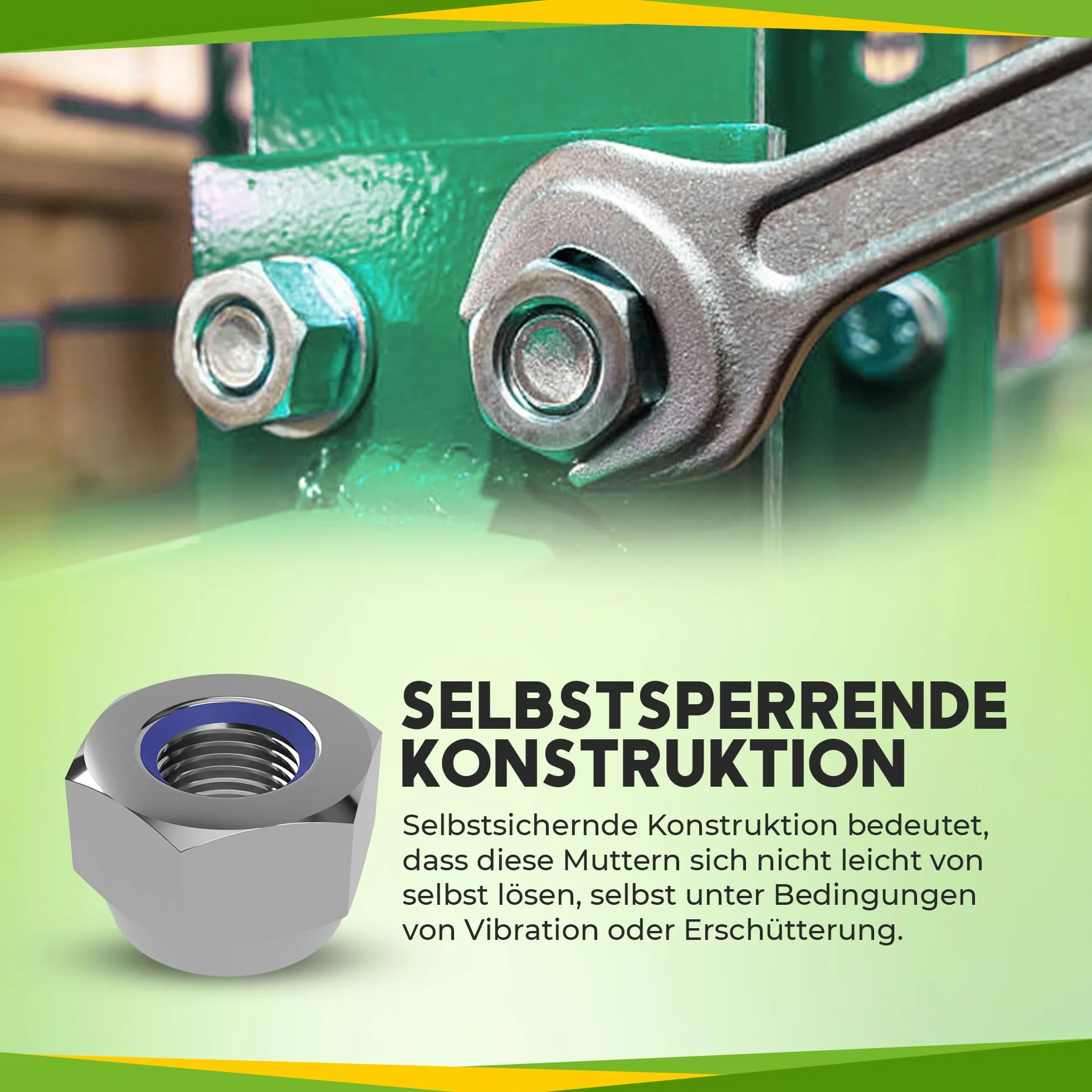 Offgridtec Nakrętki samozabezpieczające stal nierdzewna 304 M2.5 DIN 985 antywibracyjna