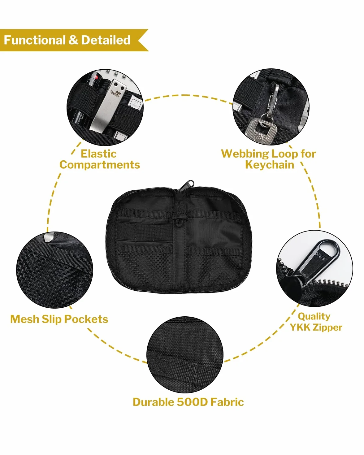 VIPERADE VE10 EDC Multitool Etui Organizer Wielofunkcyjne Nylonowe Kieszonkowe Narzędzia Pochwa Czarny