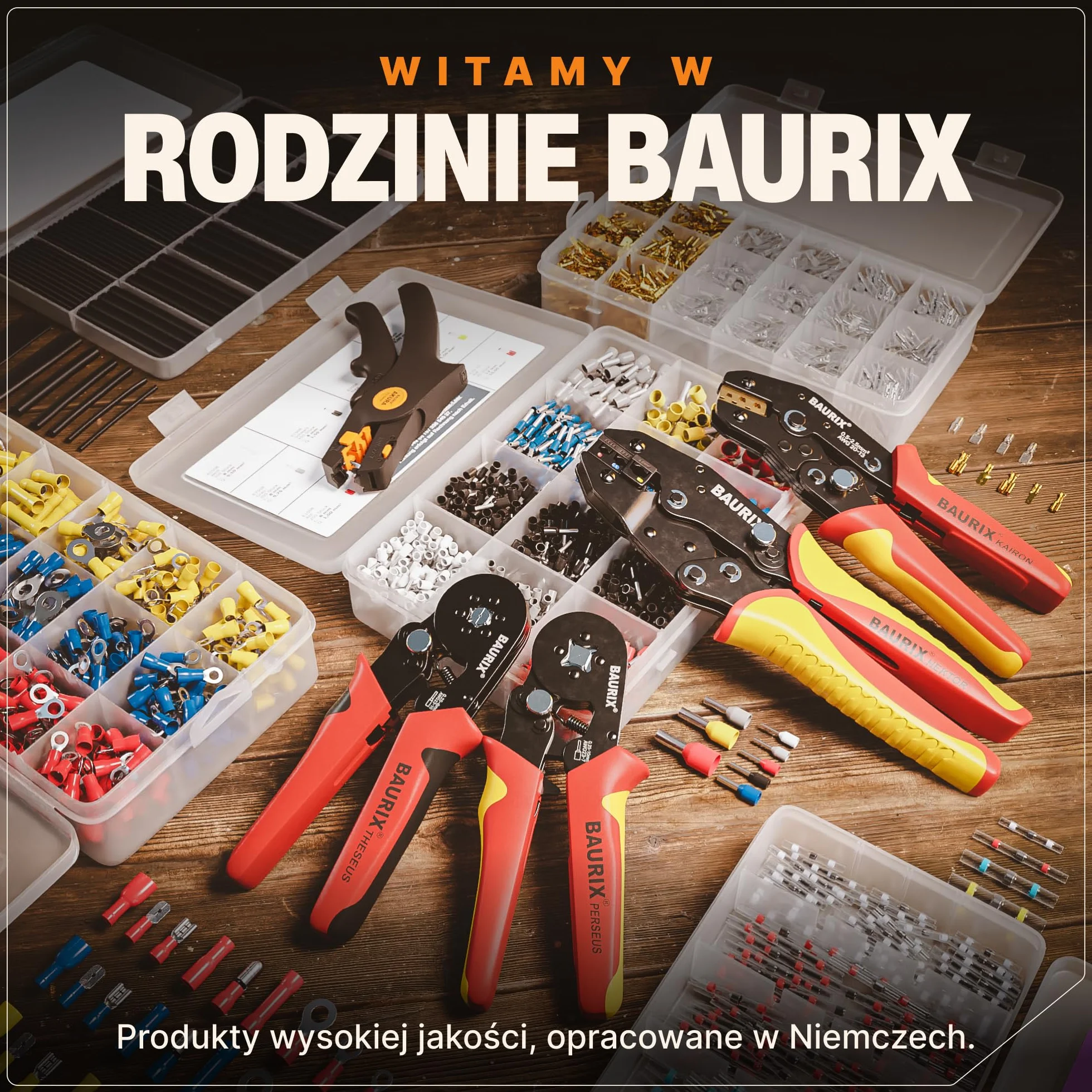 BAURIX Końcówek kablowych 1200 sztuk Zestaw DIN 0,5-10 mm² Izolowanych tulejek
