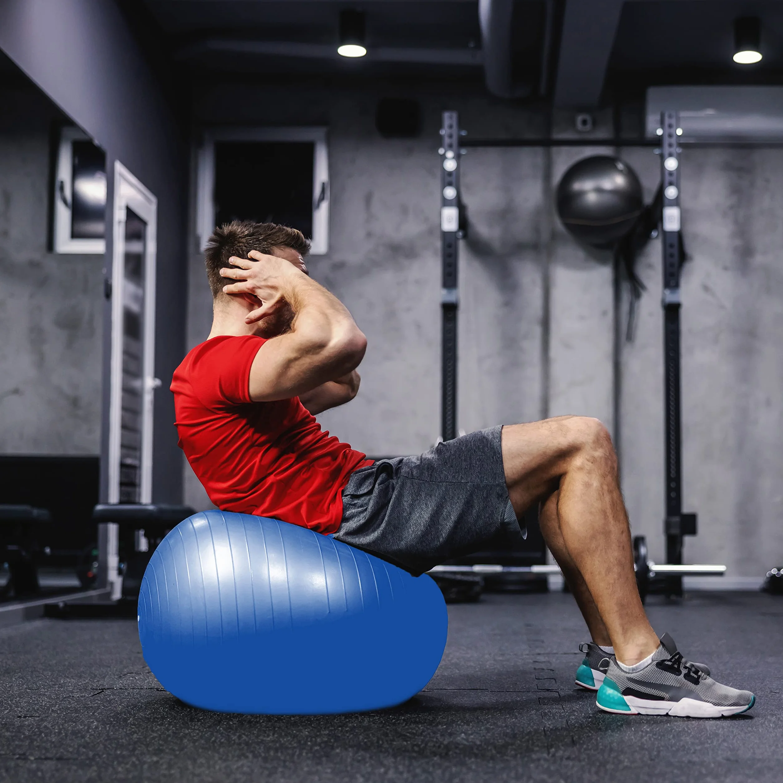 Retoo Piłka gimnastyczna, 65 cm, piłka do siedzenia z pompką, piłka treningowa, piłka do fitnessu, jogi, gimnastyki, treningu podstawowego, fitnessu, do biura, do balansowania, piłki gimnastycznej,