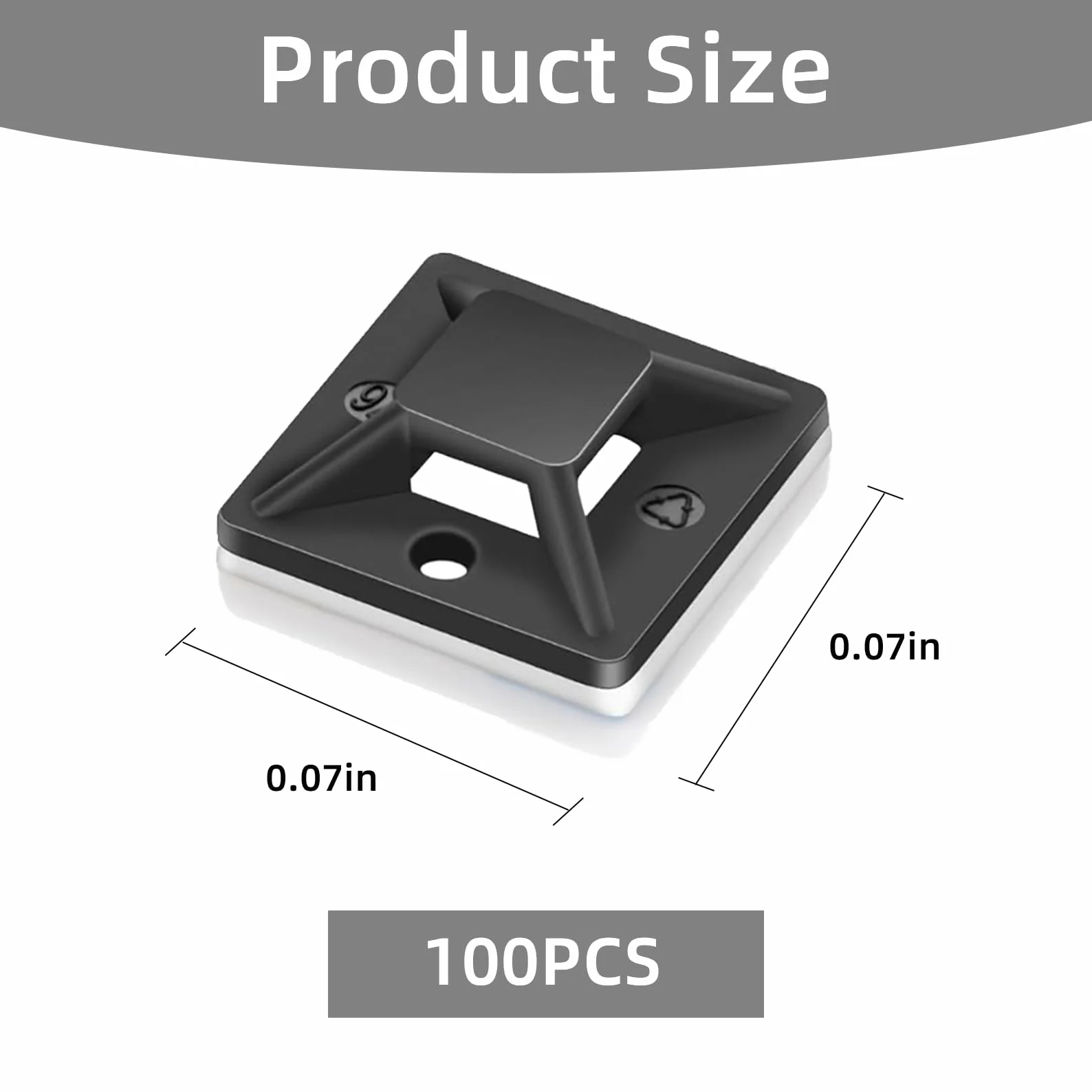Podstawa samoprzylepna do opasek kablowych 20x20 mm czarna