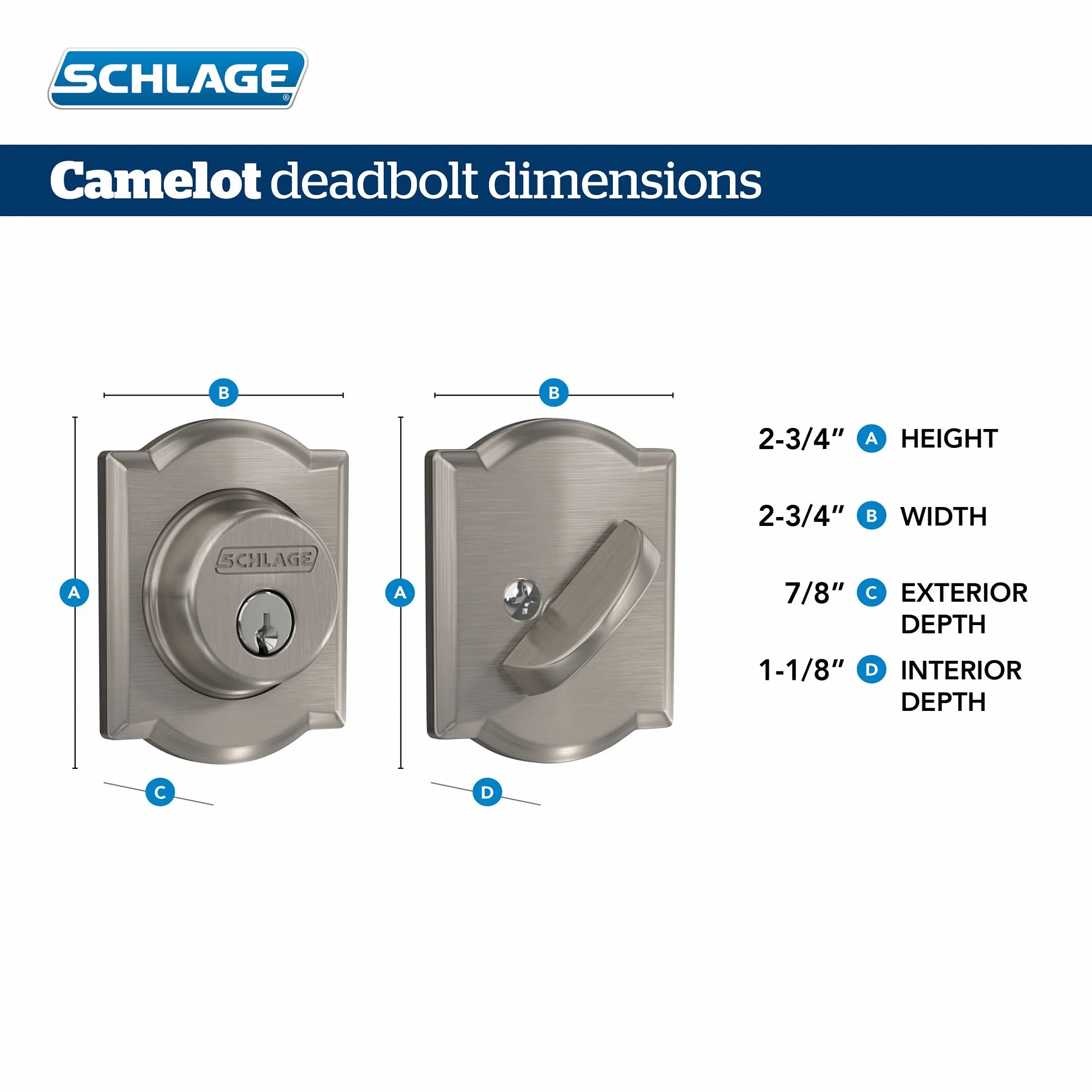 Zasuwa z pojedynczym cylindrem Camelot, jasny mosiądz B60 N CAM 605