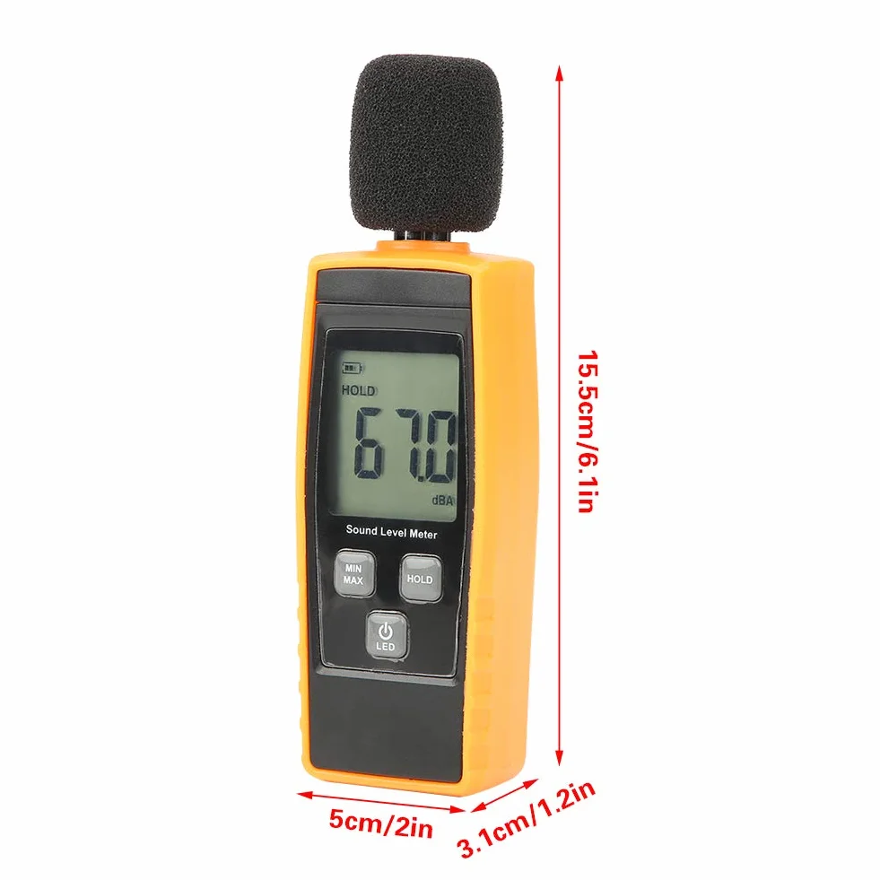Akozon GM1359 cyfrowy miernik poziomu dźwięku LCD decybeli DB tester hałasu