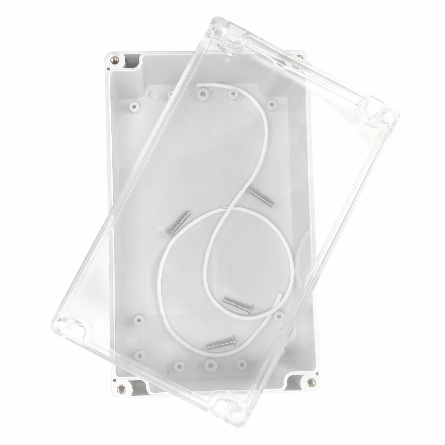 Puszka rozgałęźna, wodoszczelna puszka przyłączeniowa, IP65, obudowa elektroniczna, plastikowa pusta obudowa z tworzywa sztucznego, skrzynka na projekt, puszka rozdzielcza z przezroczystą pokrywą (200