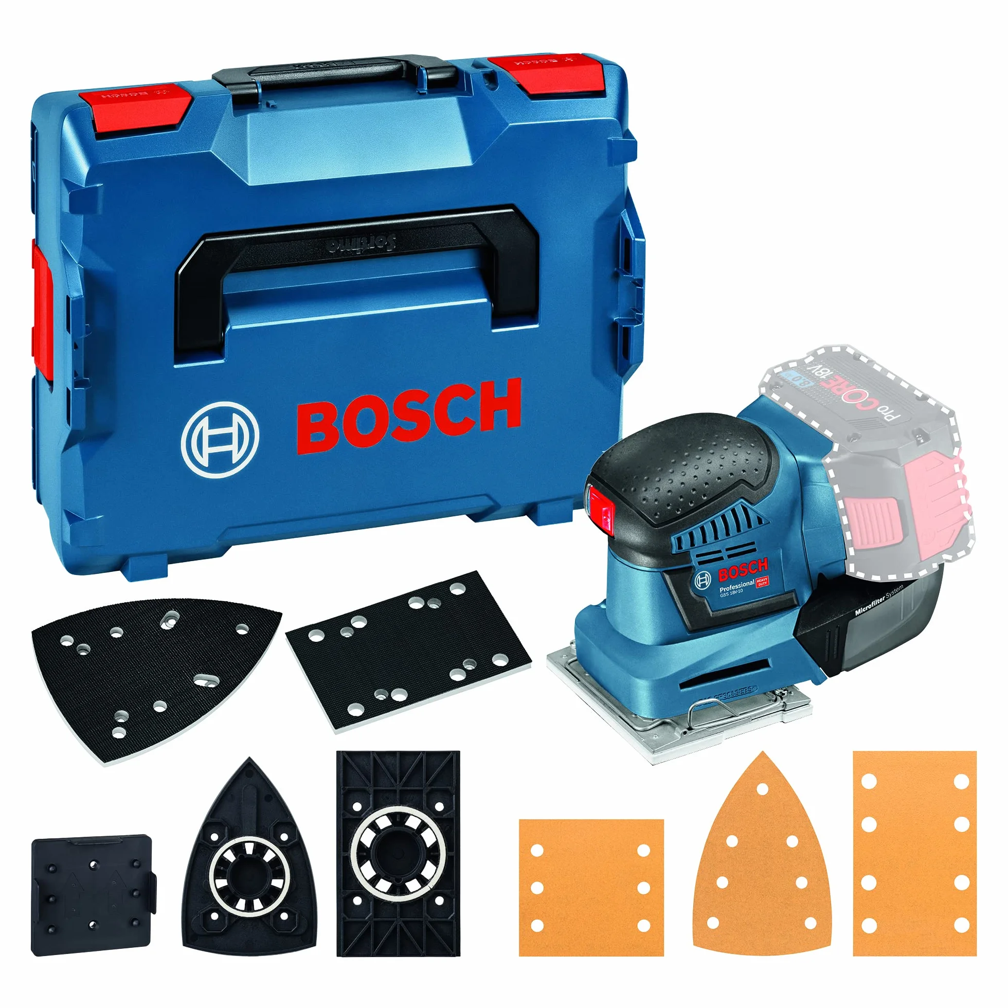 Bosch GSS 18V-10 Akumulatorowa Szlifierka Oscylacyjna 18 V 1,6 mm L-BOXX