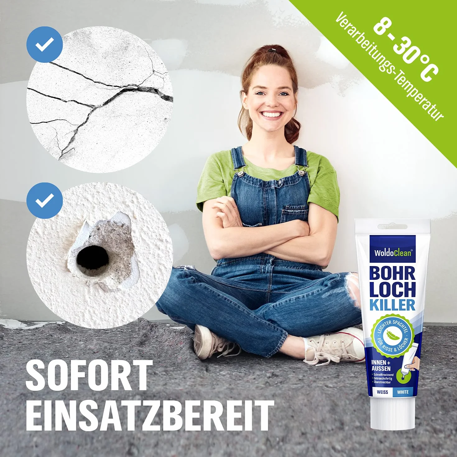Masa szpachlowa biała 225 ml lekki wypełniacz niekurczliwy z mikro-szklanymi bąbelkami