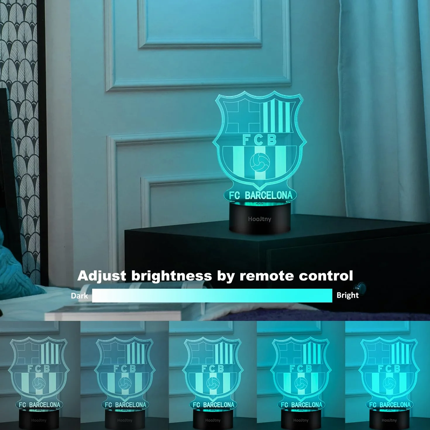 Barcelona Lampka Nocna Dziecięca LED 3D 16 Kolorów Pilot Zdalnego Sterowania