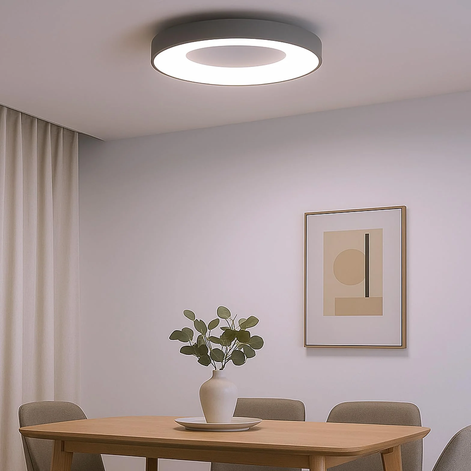 Alpinaluz Lampa sufitowa LED Ø 50 cm 40 W 5000 lumenów stal szara matowa CCT 3000K/4000K/6000K regulowane białe światło