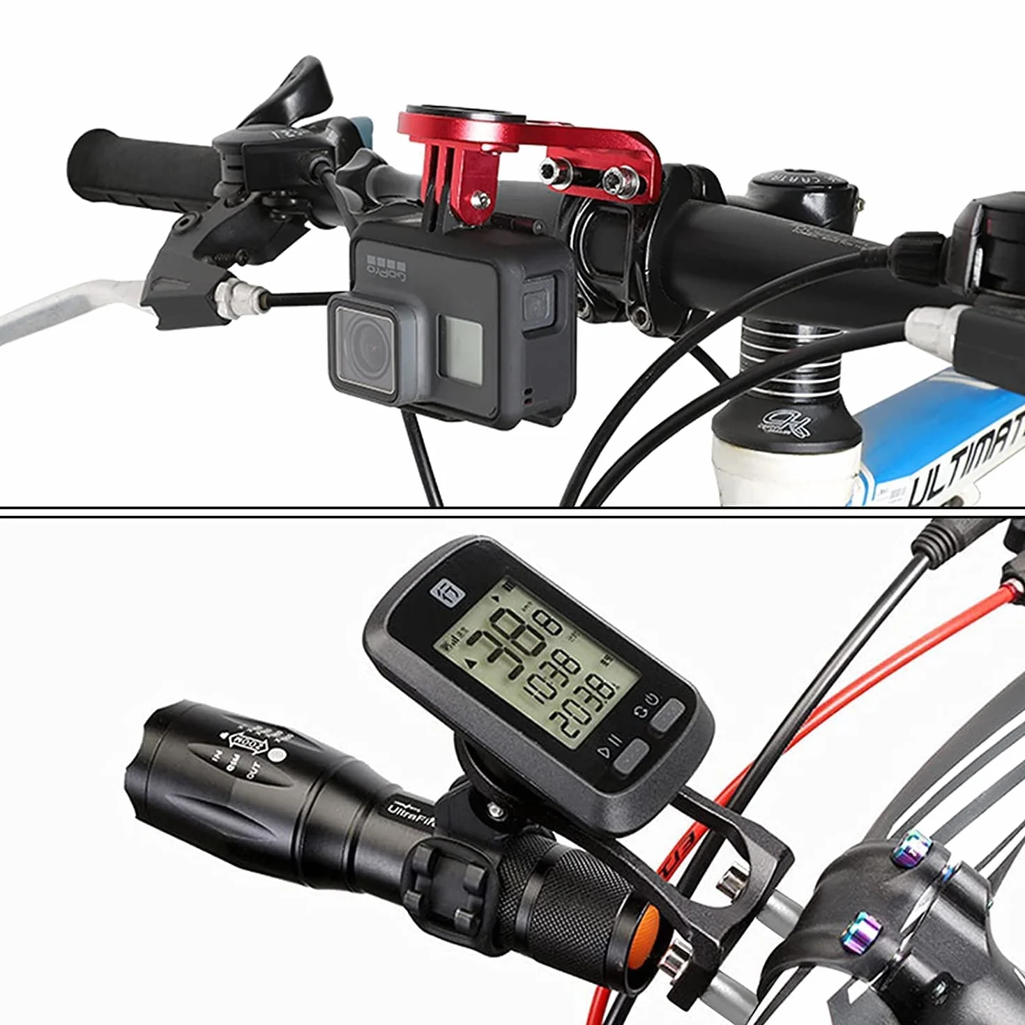 Garmin Edge Extended Out-Front uchwyt, regulowany uchwyt rowerowy, GPS uchwyt na komputer rowerowy dla Garmin, uchwyt na mostek kierownicy dla Garmin Edge Gopro 200, 500, 510, 520, 800, 810, 820, 1000