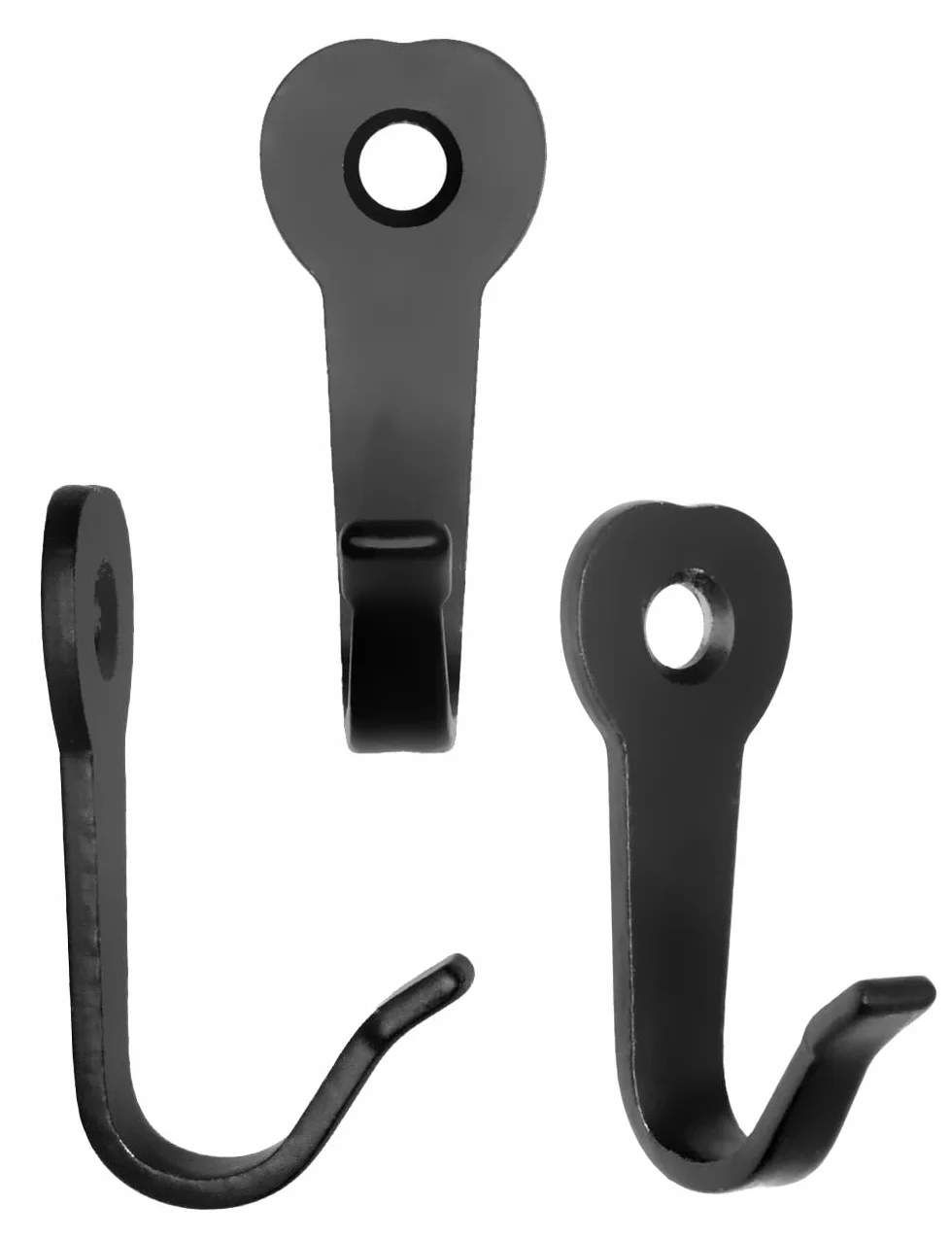 Fuxxer® Klasyczne haczyki do garderoby żelazne 39 x 22 mm zestaw 10 sztuk czarny