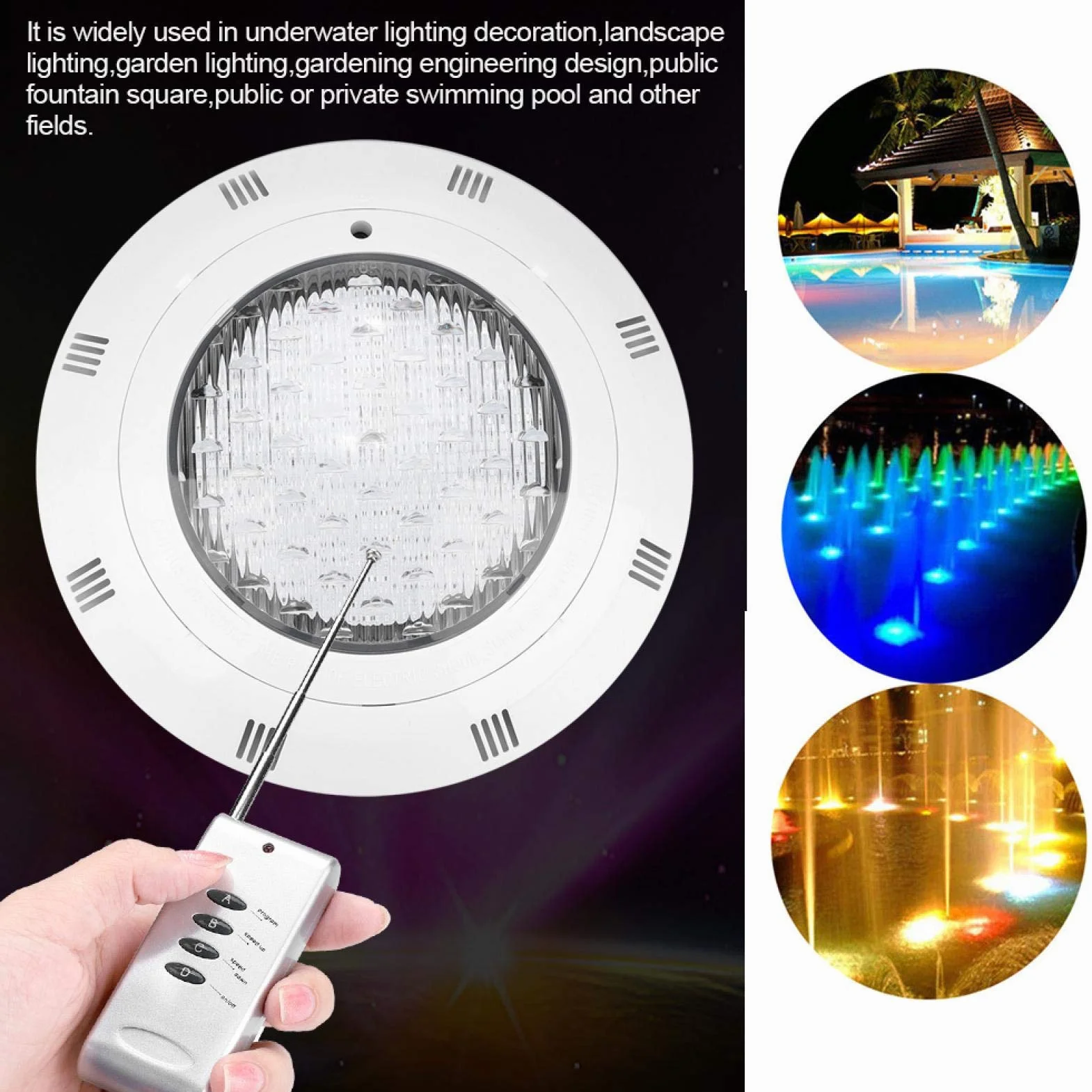 O?wietlenie Basenu LED RGB pond light 30w Wielokolorowe Podwodne Lampy z Pilotem, IP68 Wodoodporne, 300W, Kompatybilne ze ?wie?? i S?on? Wod? luz para alberca Luci per laghetto