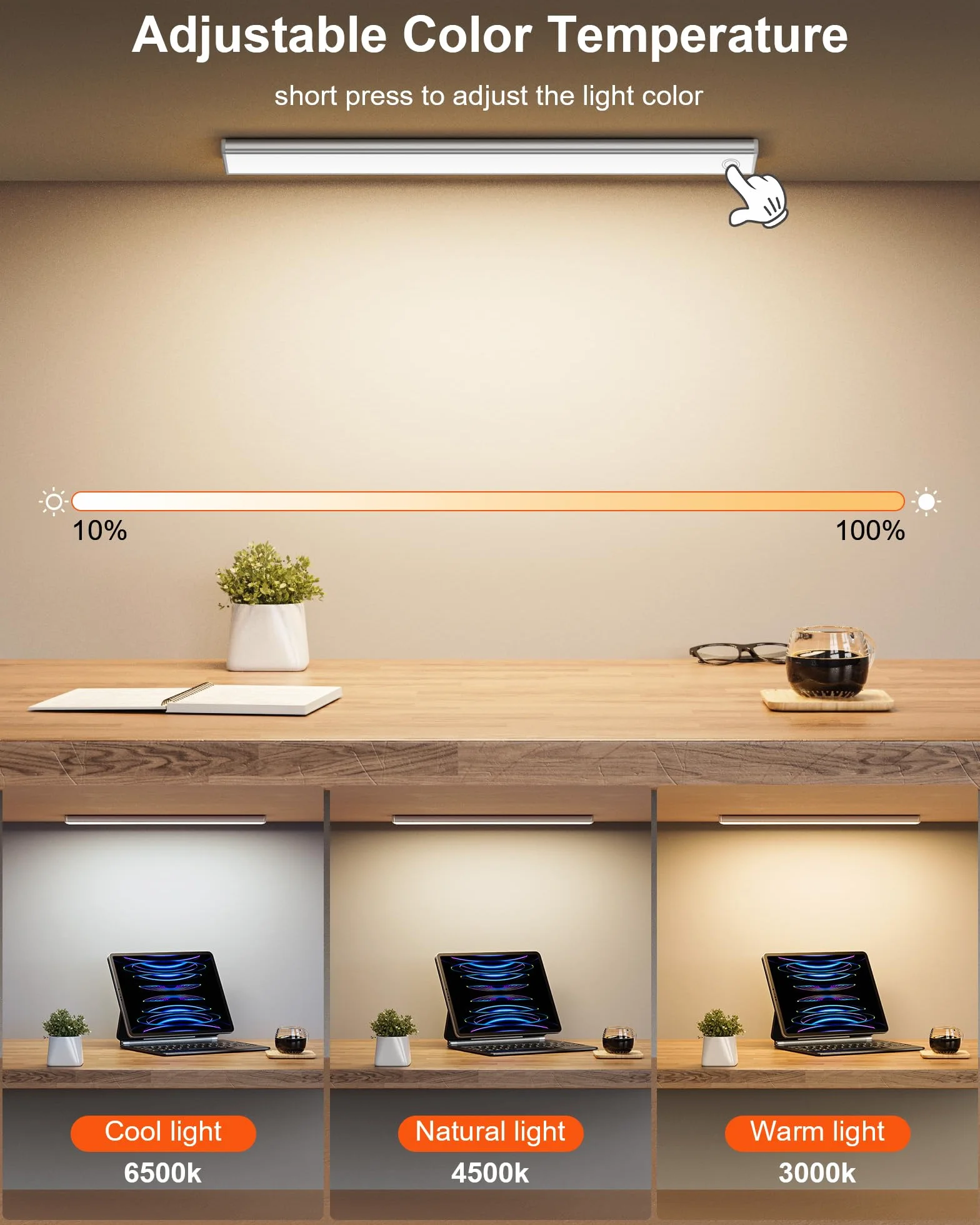 Mexllex Lampa podszafkowa LED 138 diod 1500 mAh 30 cm czujnik ruchu 2 sztuki