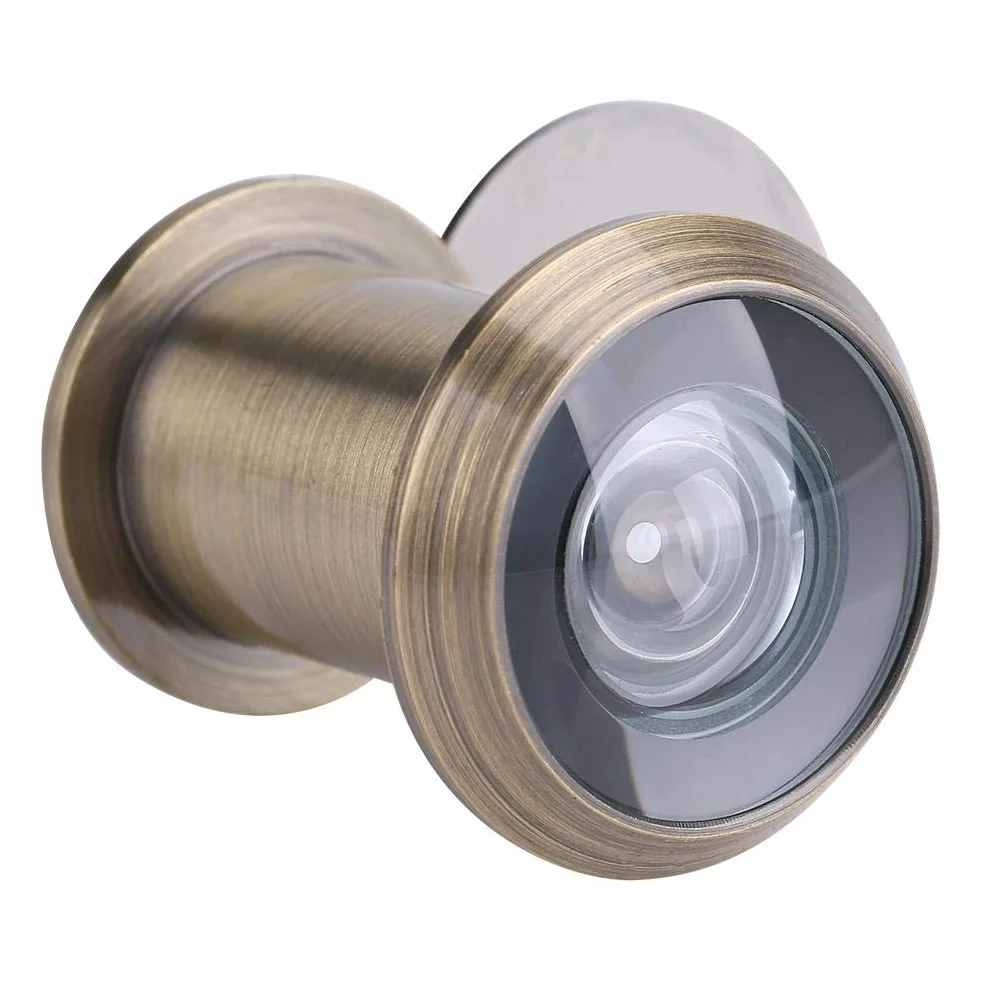 GOTOTOP 22mm 220° HD Wizjer do drzwi Szerokokątny wizjer z mocną osłoną ochronną Miedziane szkło optyczne Akcesoria do drzwi antywłamaniowych (brąz)