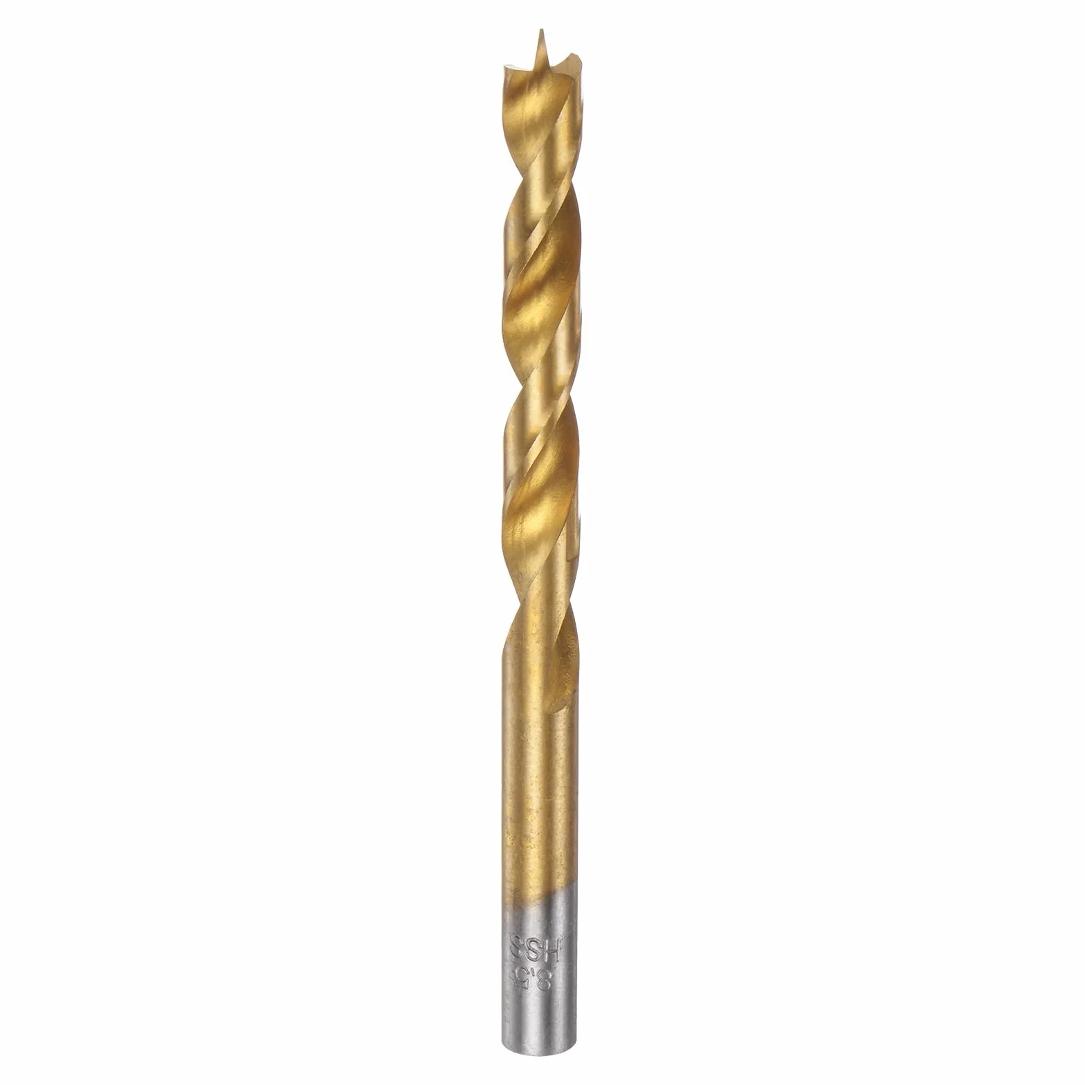 Wiertło Brad Point 8,5 mm (21/64") prosty okrągły trzpień metryczne spiralne do obróbki drewna złoty