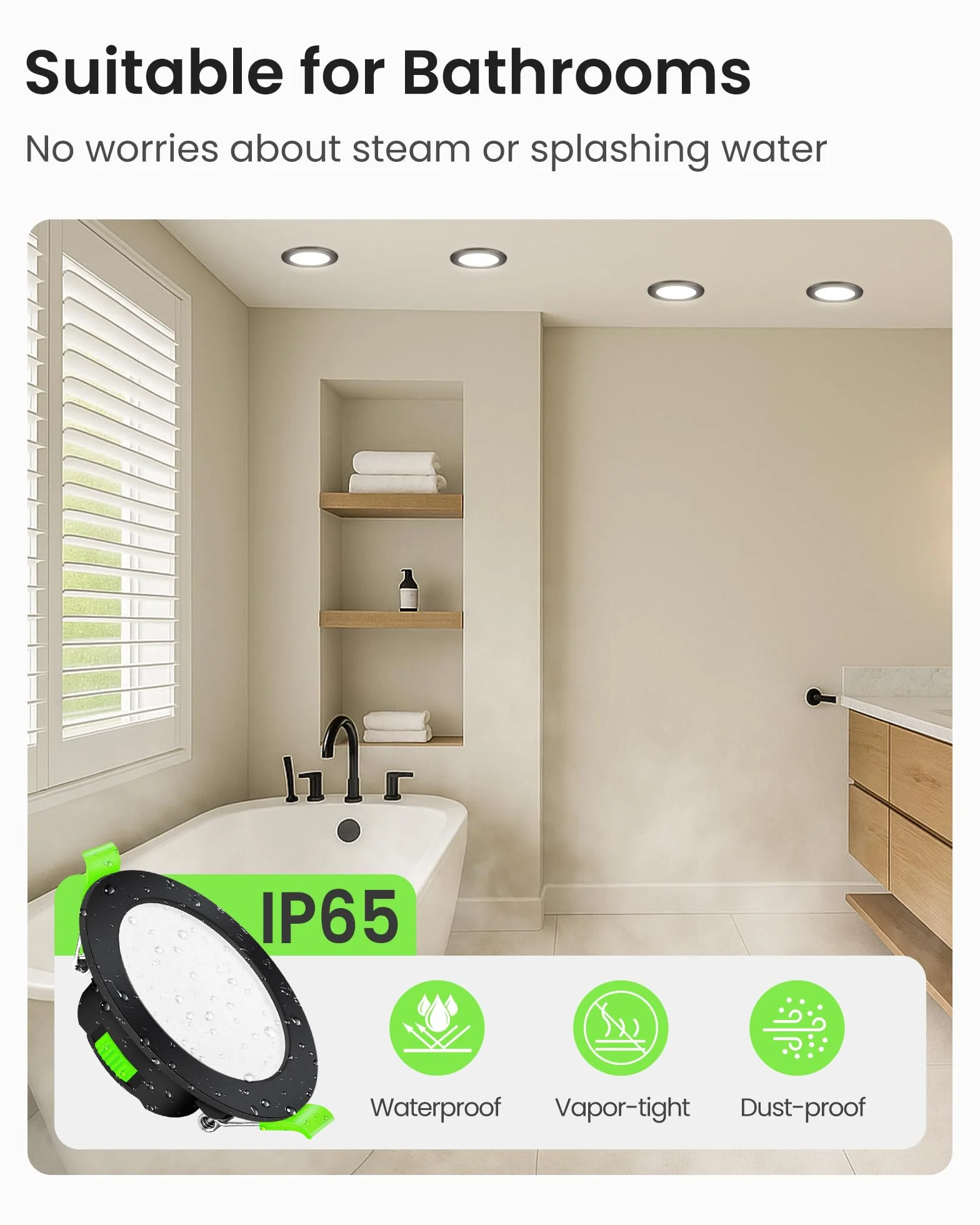 ALUSSO Wodoodporna IP65 Regulowana Oświetlenie LED Spot 230V 7W Sufitowe 3000K 4000K 6500K Okrągłe Czarny Opakowanie 6szt