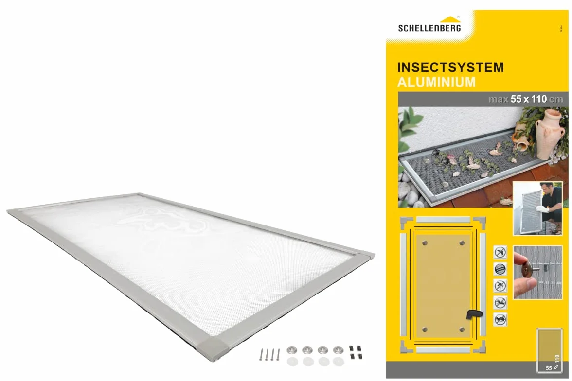 Schellenberg 50364 osłona szybu świetlnego aluminiowa rama 55 x 110 cm