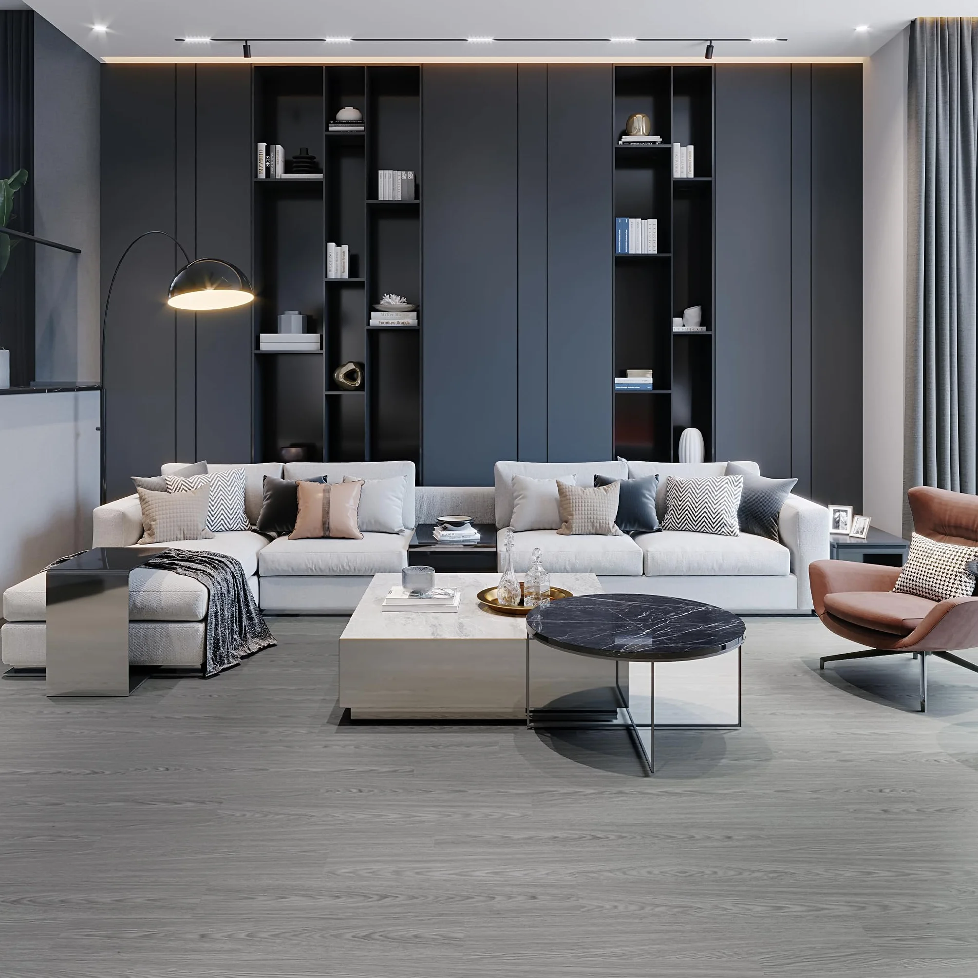 Wykładzina podłogowa PCW samoprzylepna 72 płytki winylowe 10,04 m² wodoodporna dąb szary