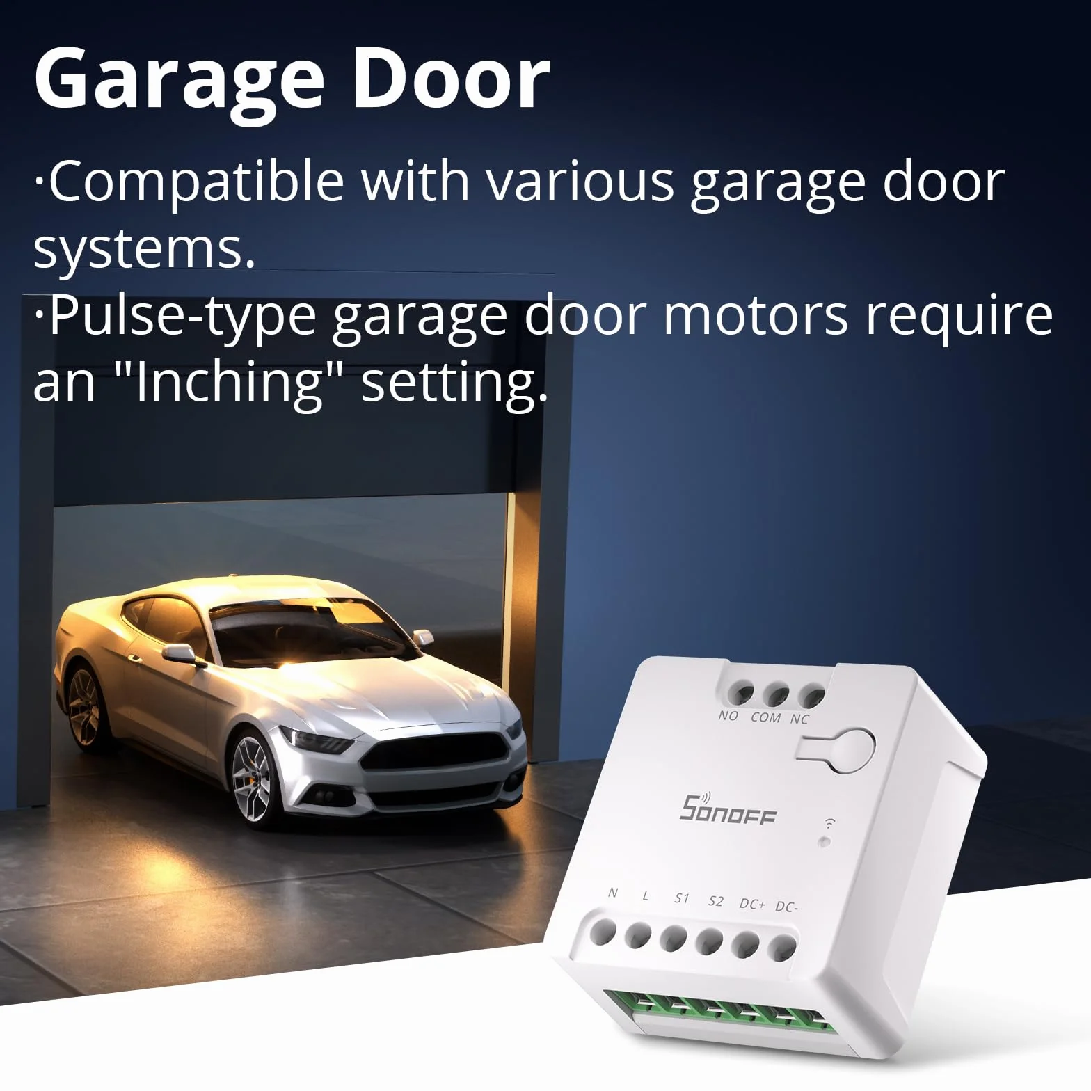 SONOFF MINI-D inteligentny przełącznik | WiFi 2,4 G, suchy kontakt 8 W, protokół matowy, kompatybilny z Alexą, Google Home, Home Assistant | Do drzwi garażowych, kontroli kotła itp.