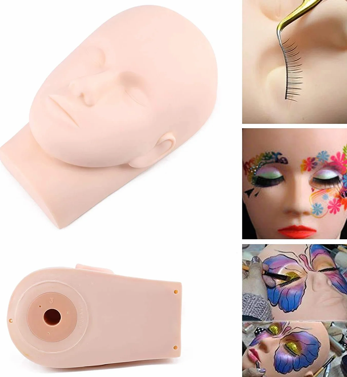 Treningowy manekin wystawowy do ćwiczenia makijażu, płaska głowa, sztuczne rzęsy, przedłużenie rzęs, tatuaż na wargi, model do ćwiczeń, manekin wystawowy, głowa lalki