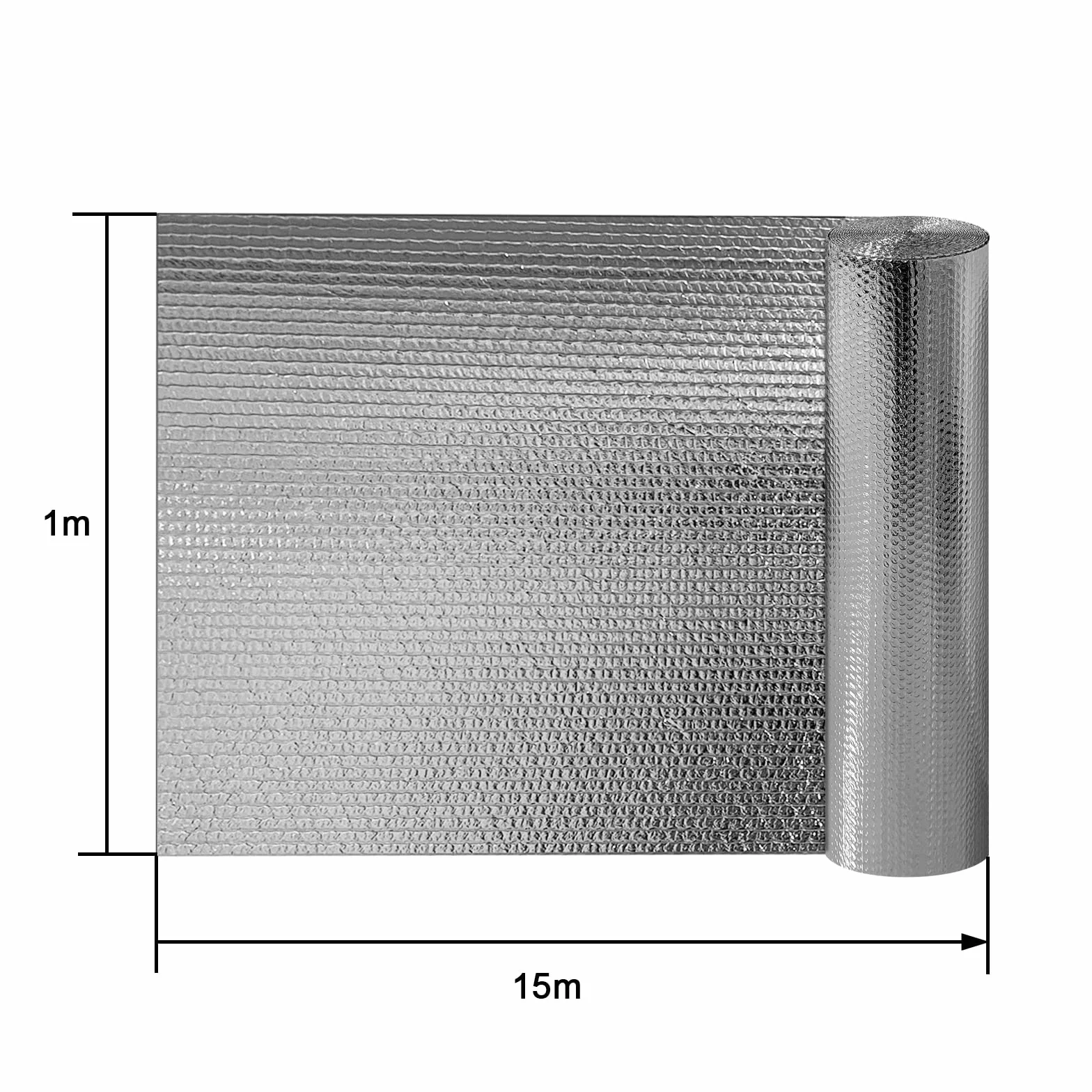 Folia izolacyjna bąbelkowa aluminiowa termiczna odblaskowa 1 x 15 m 3-4 mm