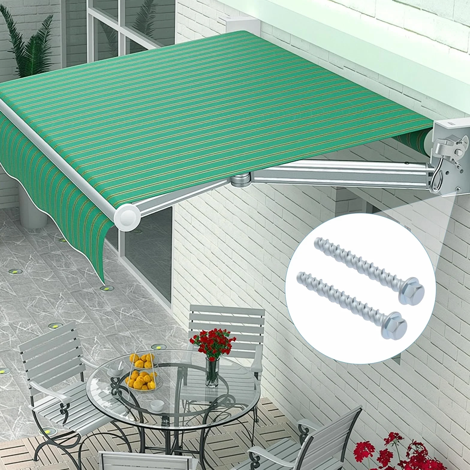 20 sztuk śrub do betonu M6 x 60 bez kołków, łeb sześciokątny z rękawicami, śruba do betonu do muru, betonu, DIY, dla majsterkowiczów, projektów przemysłowych