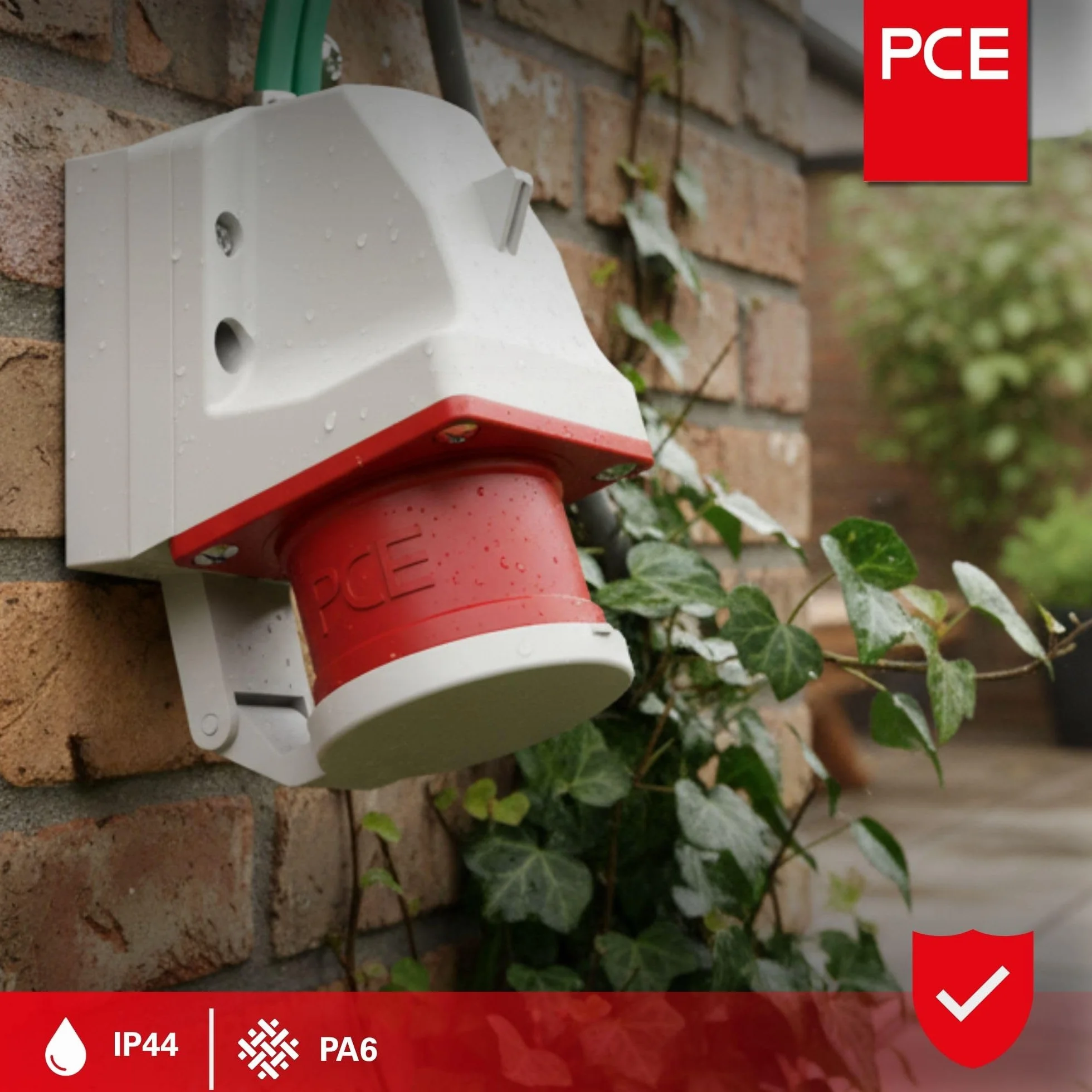 PCE Wtyczka ścienna CEE 16A 5P 400V IP44 515-6D