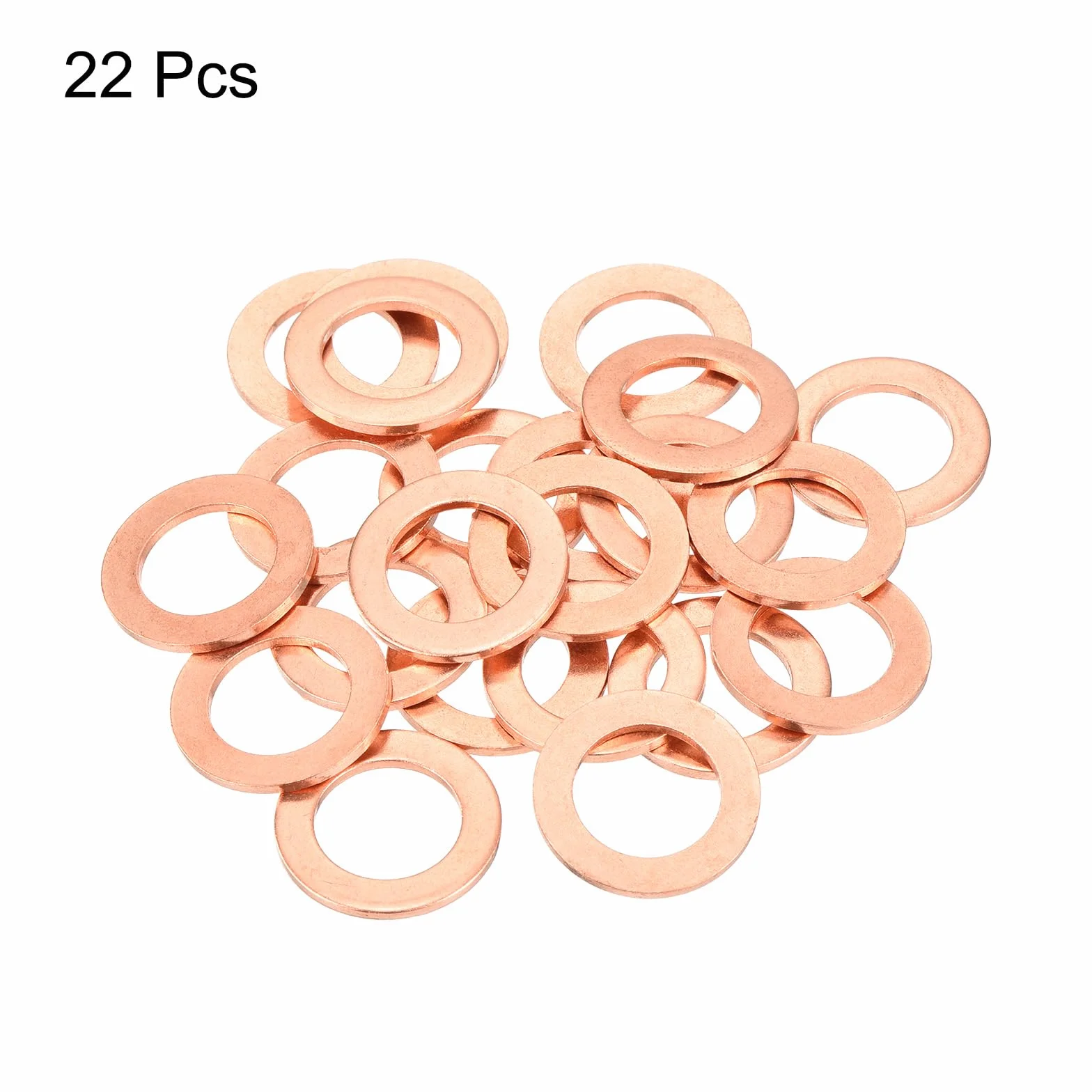 QUARKZMAN 22 sztuki płaskich uszczelek miedzianych 14 x 22 x 1,5 mm miedź metryczne uszczelki pierścieniowe do złączek hydraulicznych