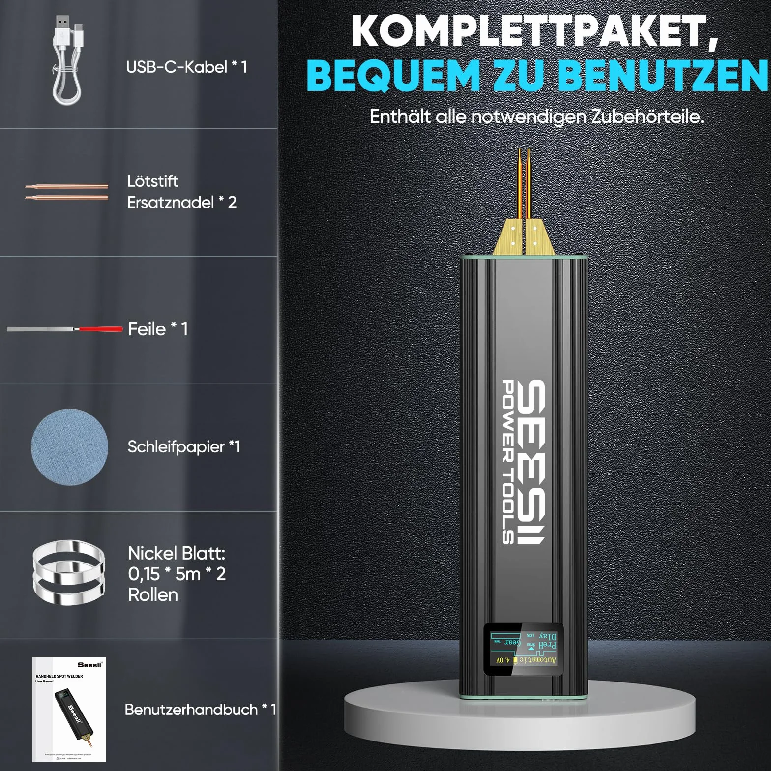 SEESII Spawarka punktowa akumulatorowa 0,2 mm do blach niklowanych