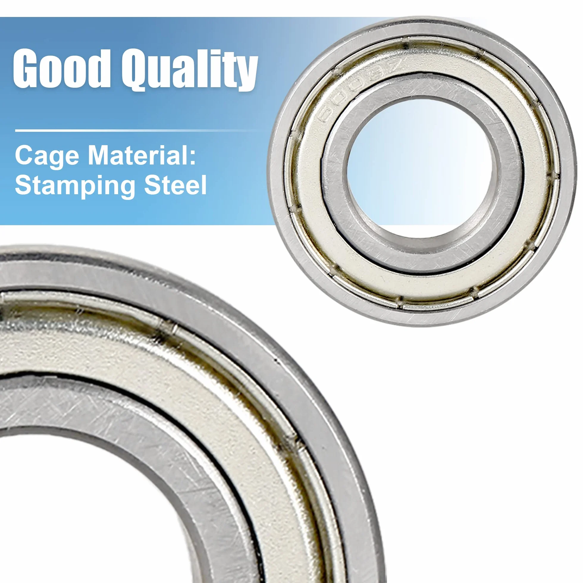 sourcing map Rowkowane łożysko kulkowe 6003Z 17 mm x 35 mm x 10 mm stal chromowana DE