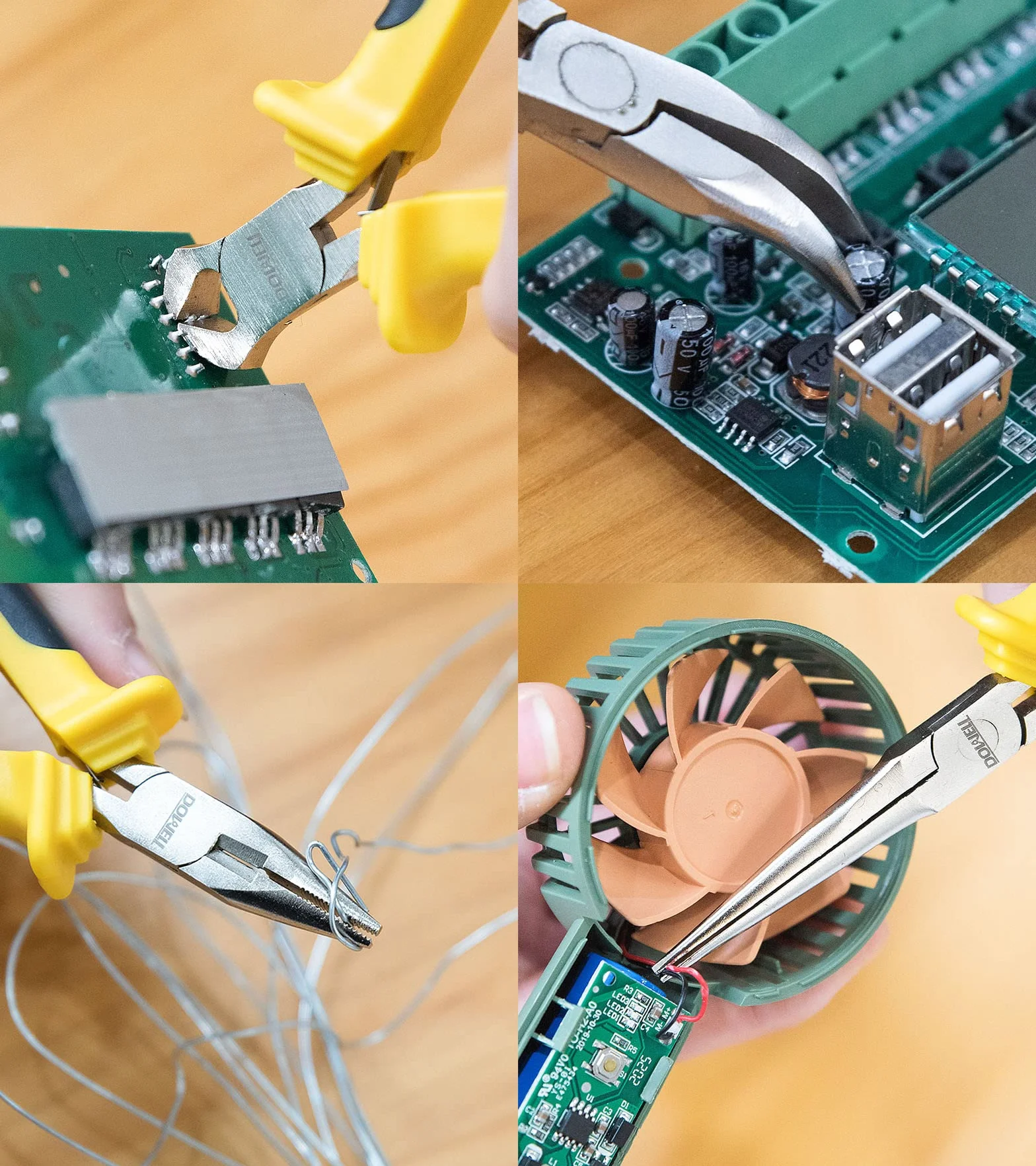 DOWELL Zestaw 6 mini szczypiec z wygiętymi końcówkami do cięcia