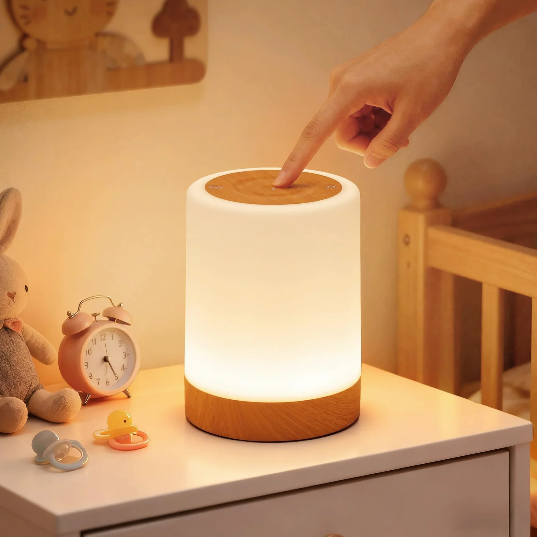 Bonsery Lampka nocna dotykowa ściemniana 3000 mAh akumulatorowa 256 kolorów 4 tryby z timerem