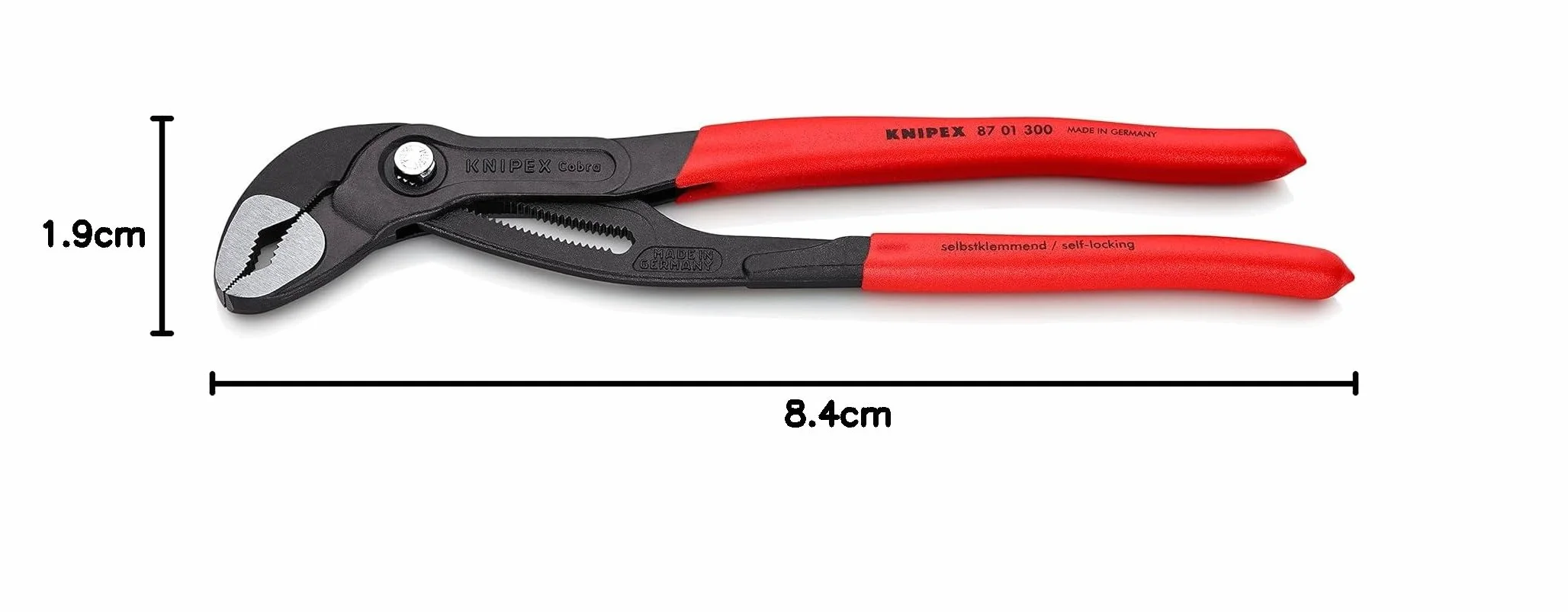 KNIPEX Cobra szczypce nastawne do rur 87 01 300 SB fosforanowana antypoślizgowe