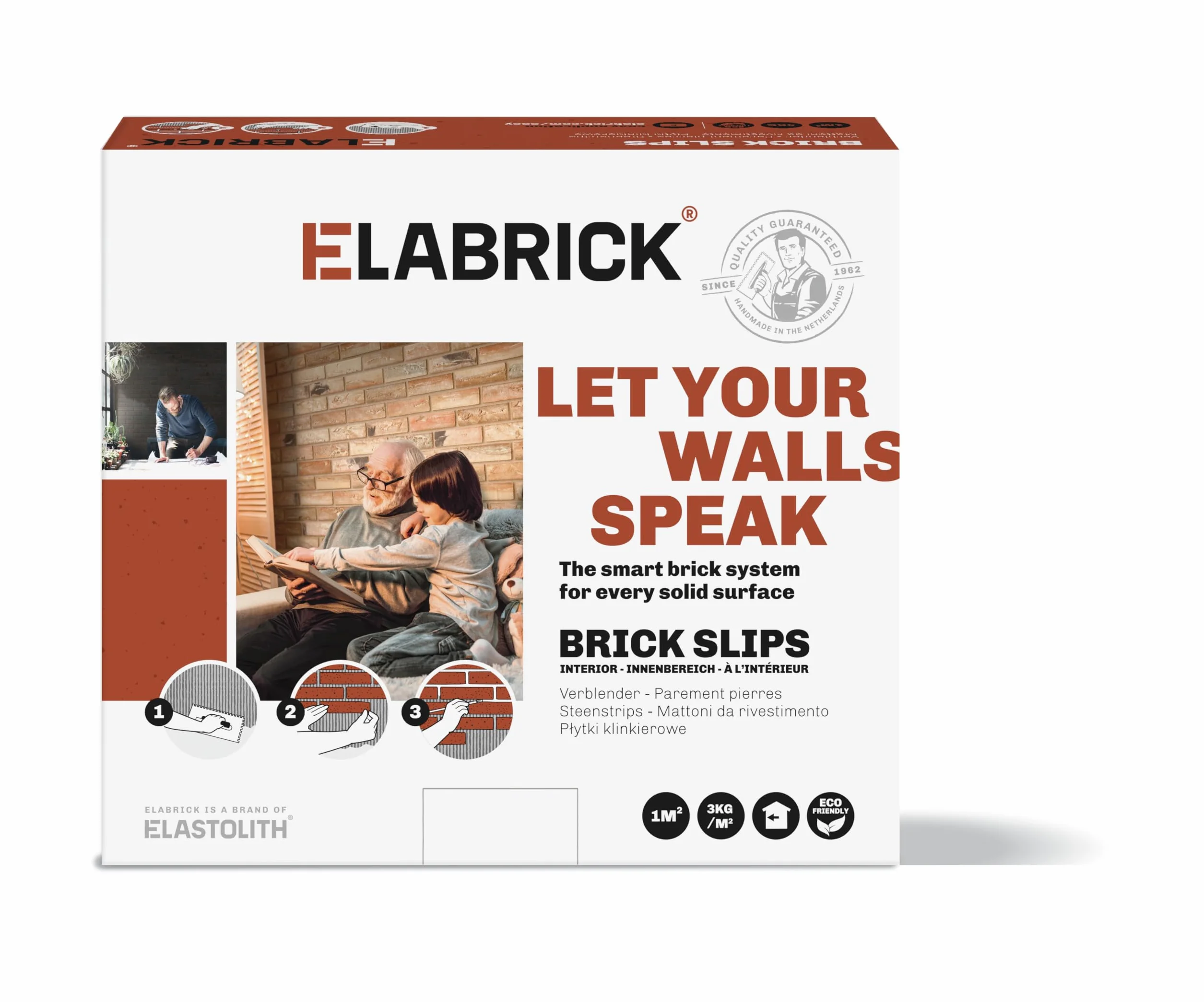 Elabrick elastyczna cegła jasnoczerwona 50 x 210 mm cienkie płytki ścienne do dekoracji ścian wewnętrznych i zewnętrznych