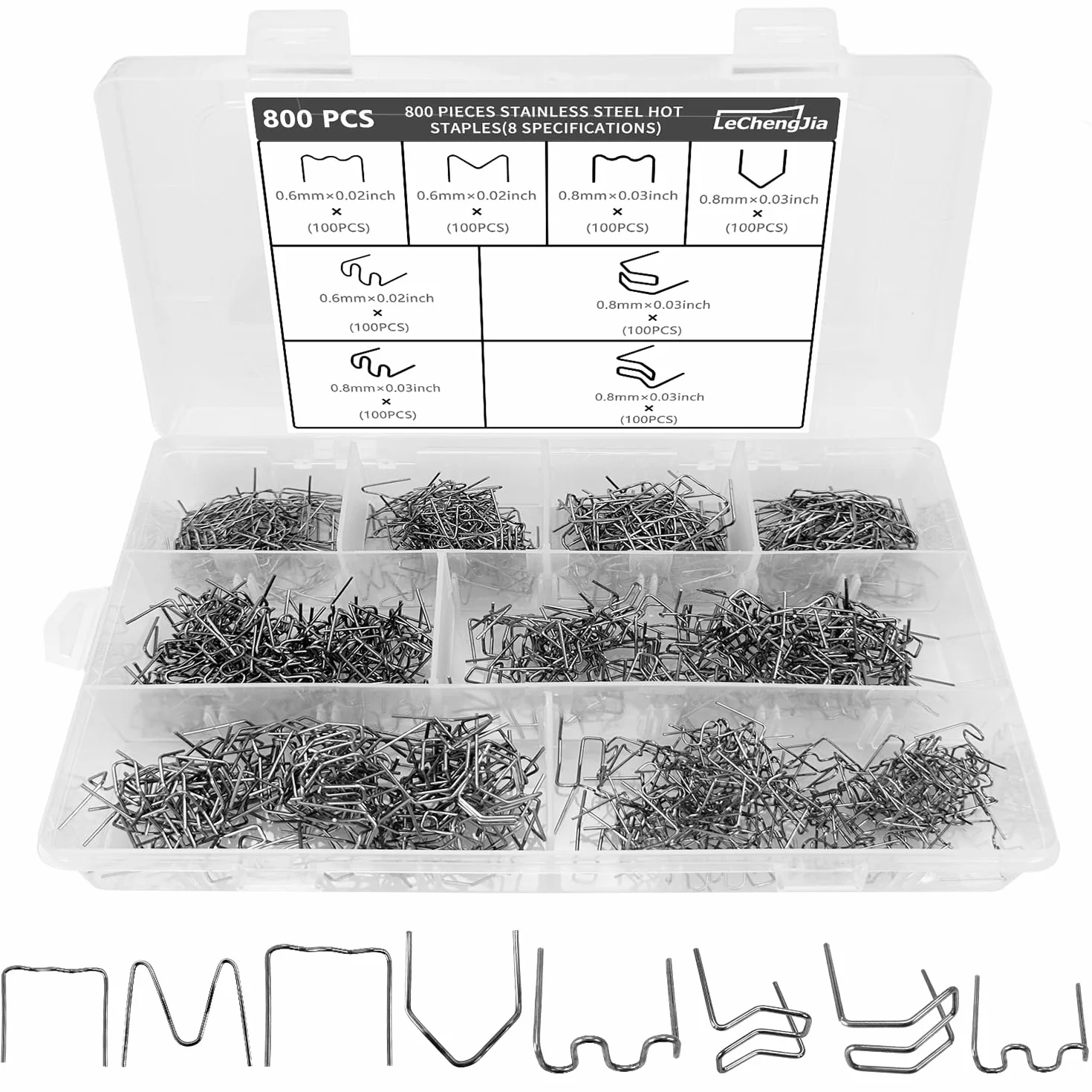 Zestaw naprawczy zderzaków samochodowych Spawarka do tworzywa sztucznego Hot Staples 0,8/0,6 mm 800 sztuk stali nierdzewnej