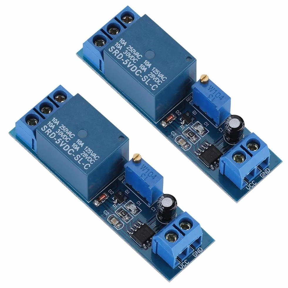 Diyeeni 2 szt. Moduł przekaźnika NE555 Regulowany z opóźnieniem 0-10 sekund 5 V