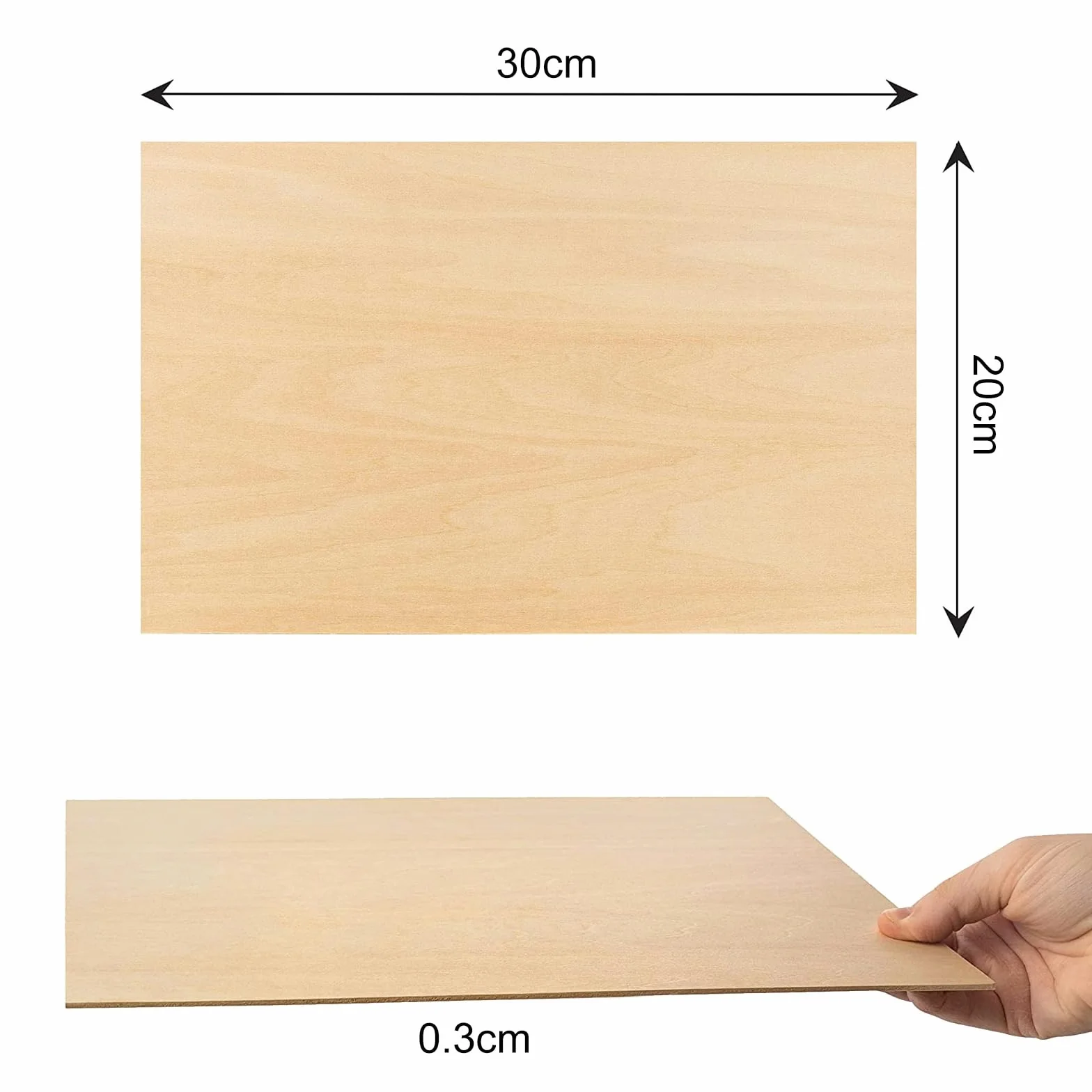 APOMOONS Balsa drewniana sklejka 300 x 200 x 3 mm 10 szt modelarstwo grawerowanie laserowe