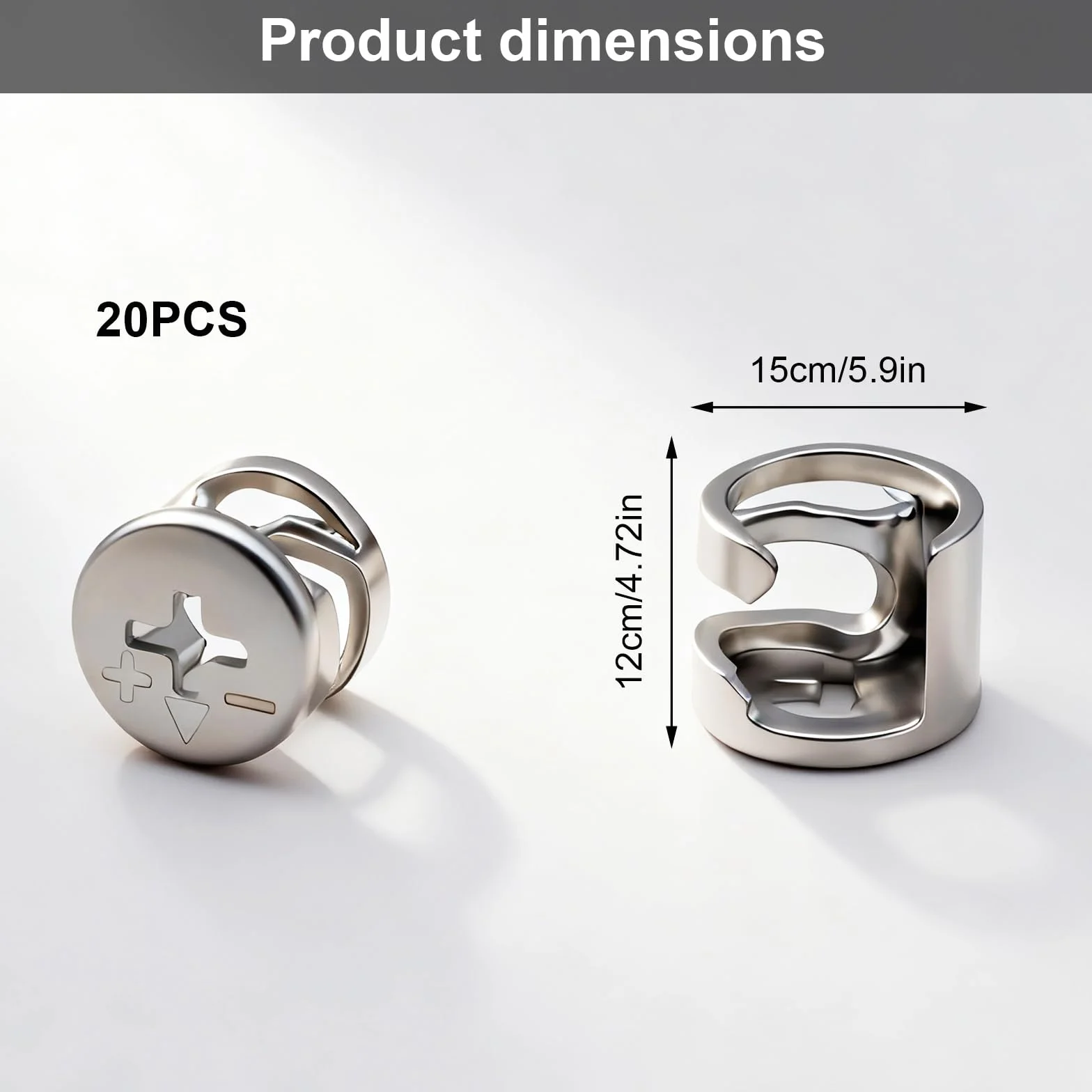 TNSLAND mimośrodowe łączniki meblowe 15 x 12 mm, zestaw 20 sztuk