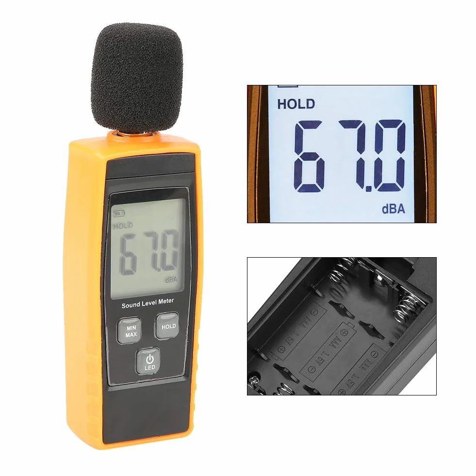 Akozon GM1359 cyfrowy miernik poziomu dźwięku LCD decybeli DB tester hałasu