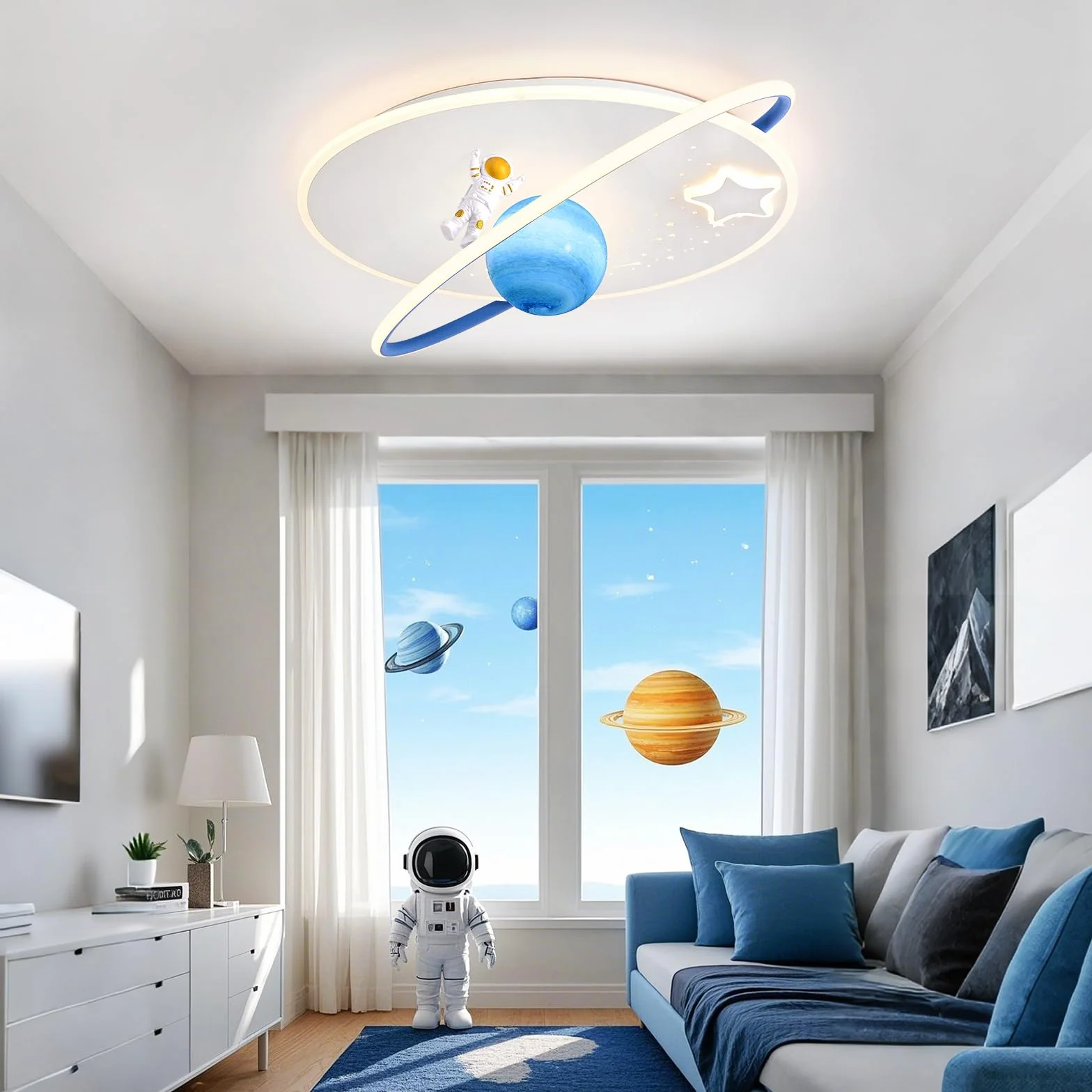 Lampa Dziecięca Sufitowa LED Astronauta do Pokoju Dziecięcego, Salonu, Sypialni