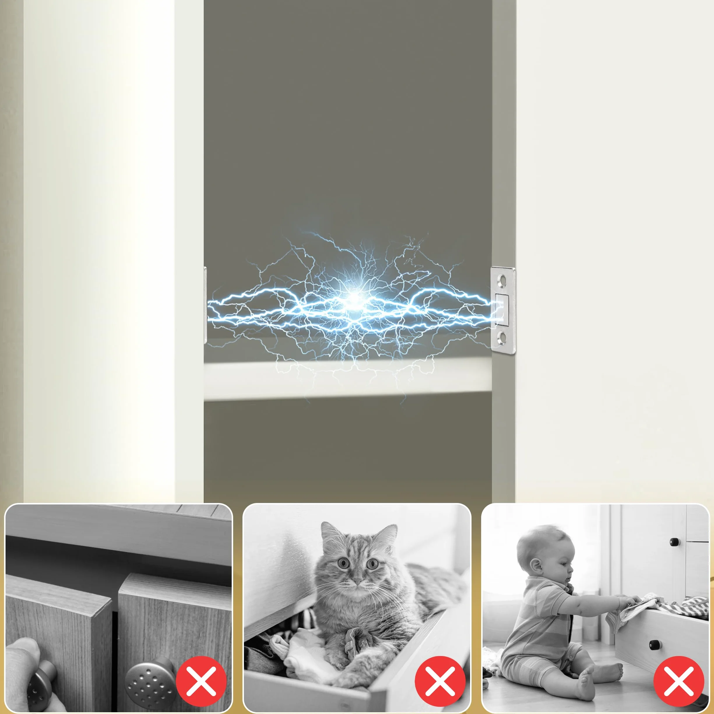 Zatrzaski magnetyczne ze stali nierdzewnej 8 sztuk srebrne