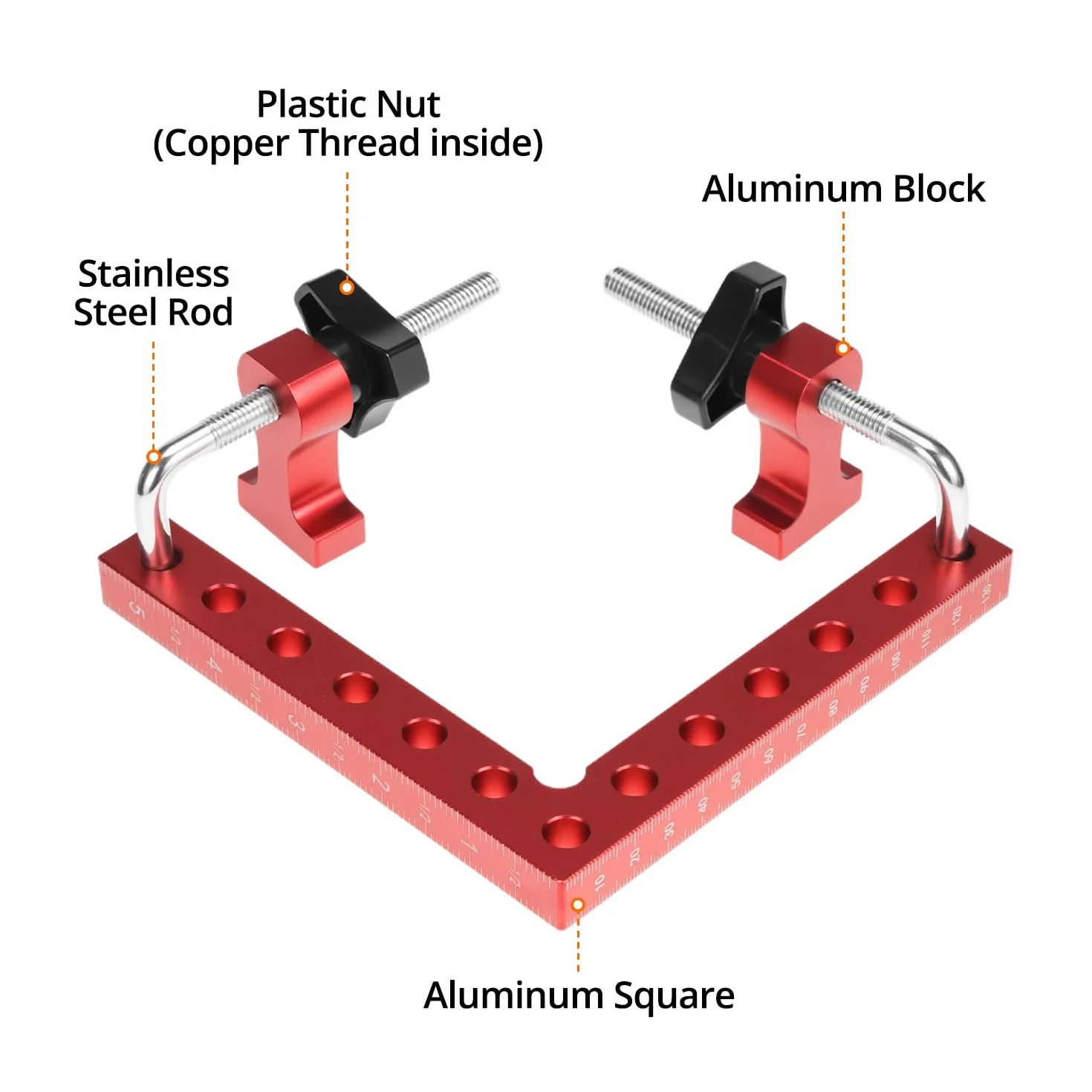 QWORK Zestaw 2 Pozycjonowanie 90 stopni Kwadratowe zaciski kątowe ze stopu aluminium 140mm