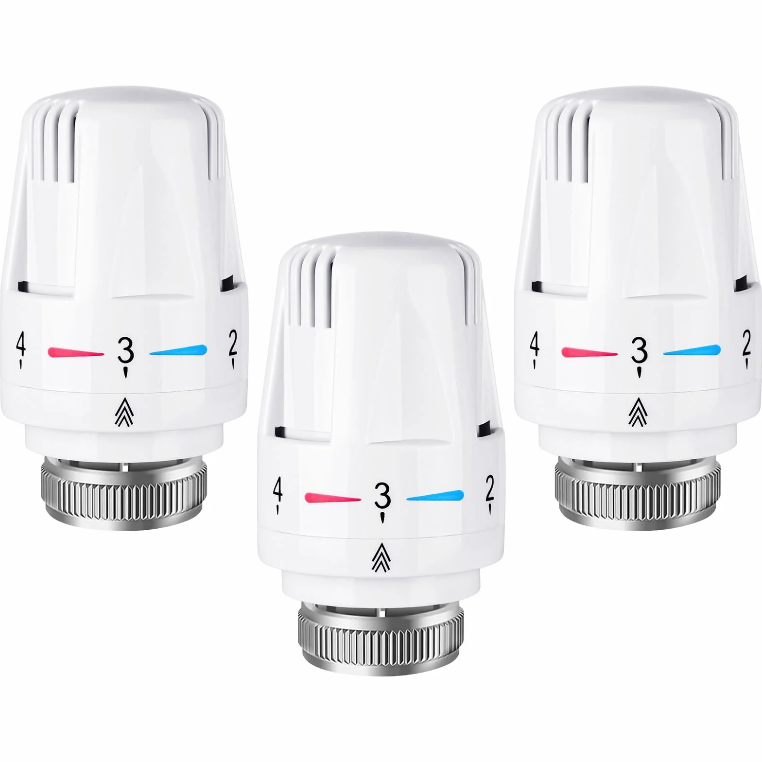 Flintronic Termostat do grzejnika M30 x 1,5 3 sztuki głowica zaworu termostatycznego