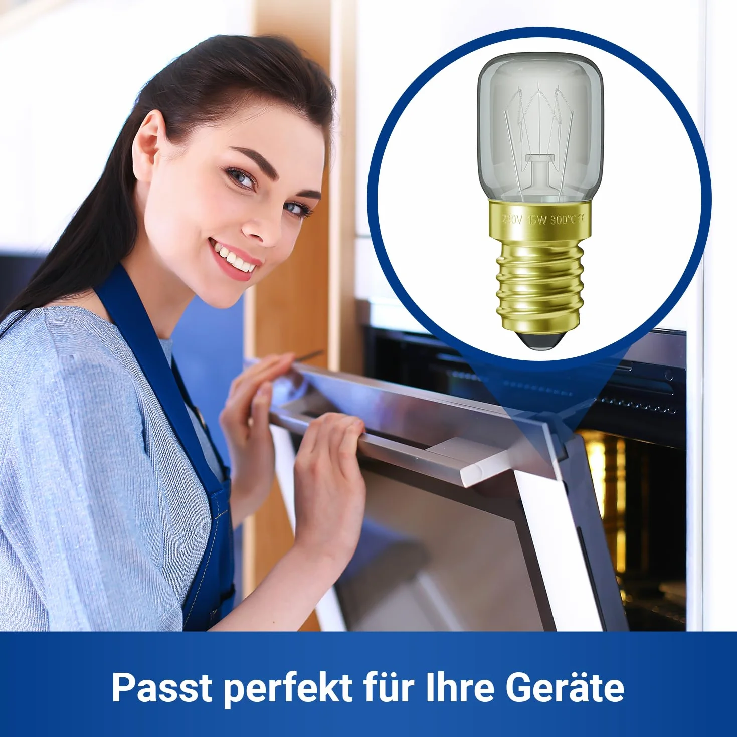 VIOKS Żarówka E14 15W 230V 300°C 22mm Ø48mm T22 do Neff AEG Bauknecht