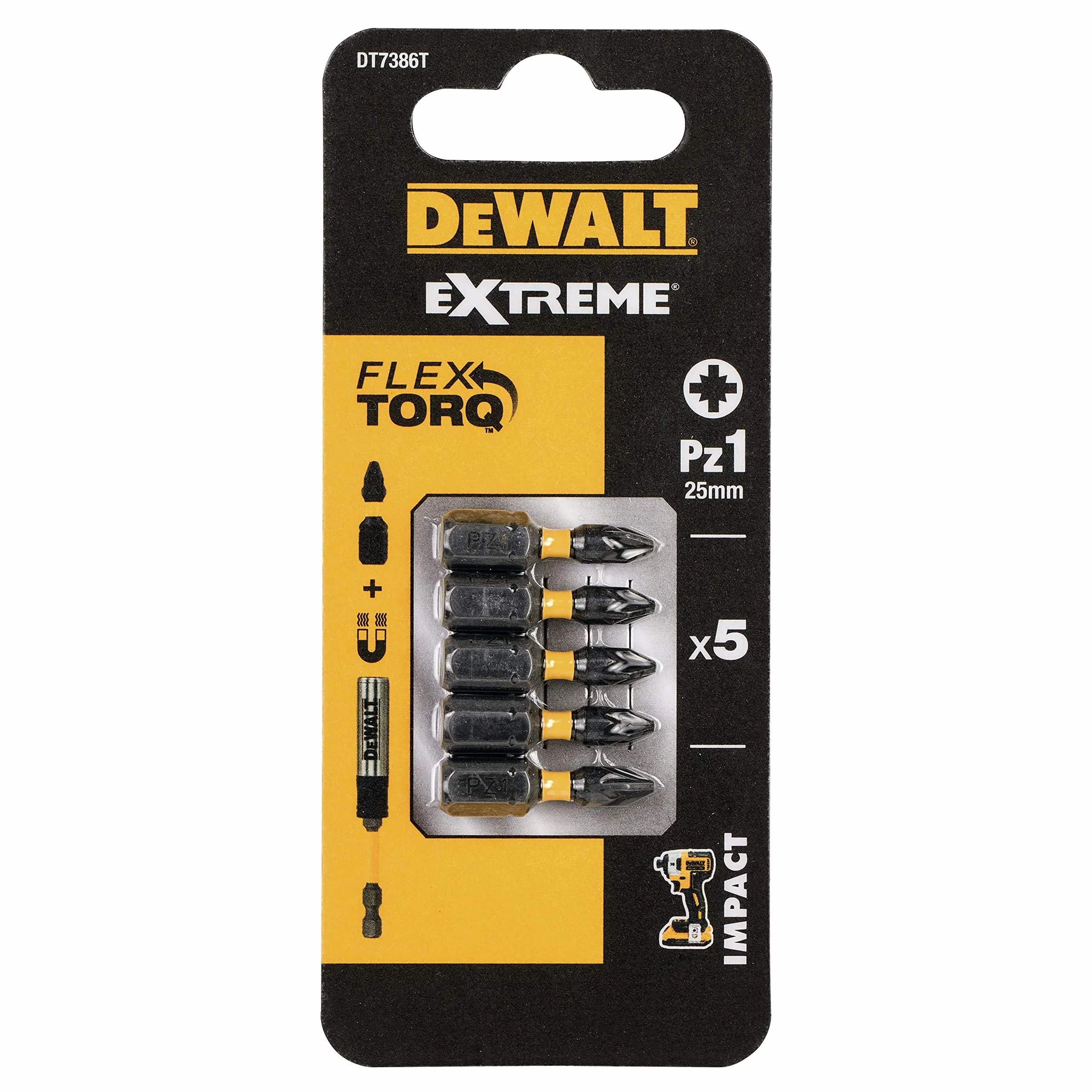 DEWALT Extreme Flextorq DT7386T wkrętak Pz1 25 mm 5 sztuk