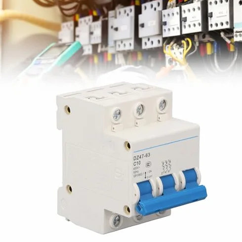 Wyłącznik Miniaturowy 3-Biegunowy 10A DZ47-63 C10 400V AC DIN